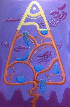 Oil Painting on Canvas, Contemporary Art, Fruit Painting, Purple Colour 