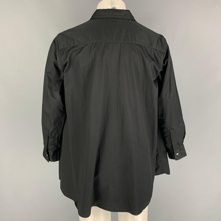 KIDILL Size S Black Cotton Oversized Long Sleeve Shirt For Sale at