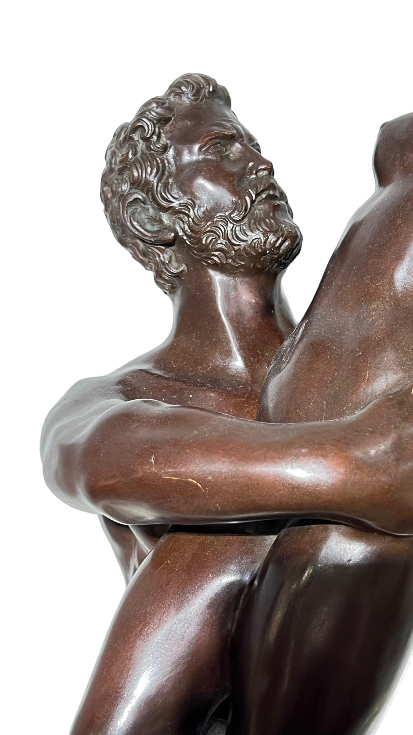 Italian Kidnap of The Sabine Grand Tour Bronze Sculpture Manner of Giambologna For Sale