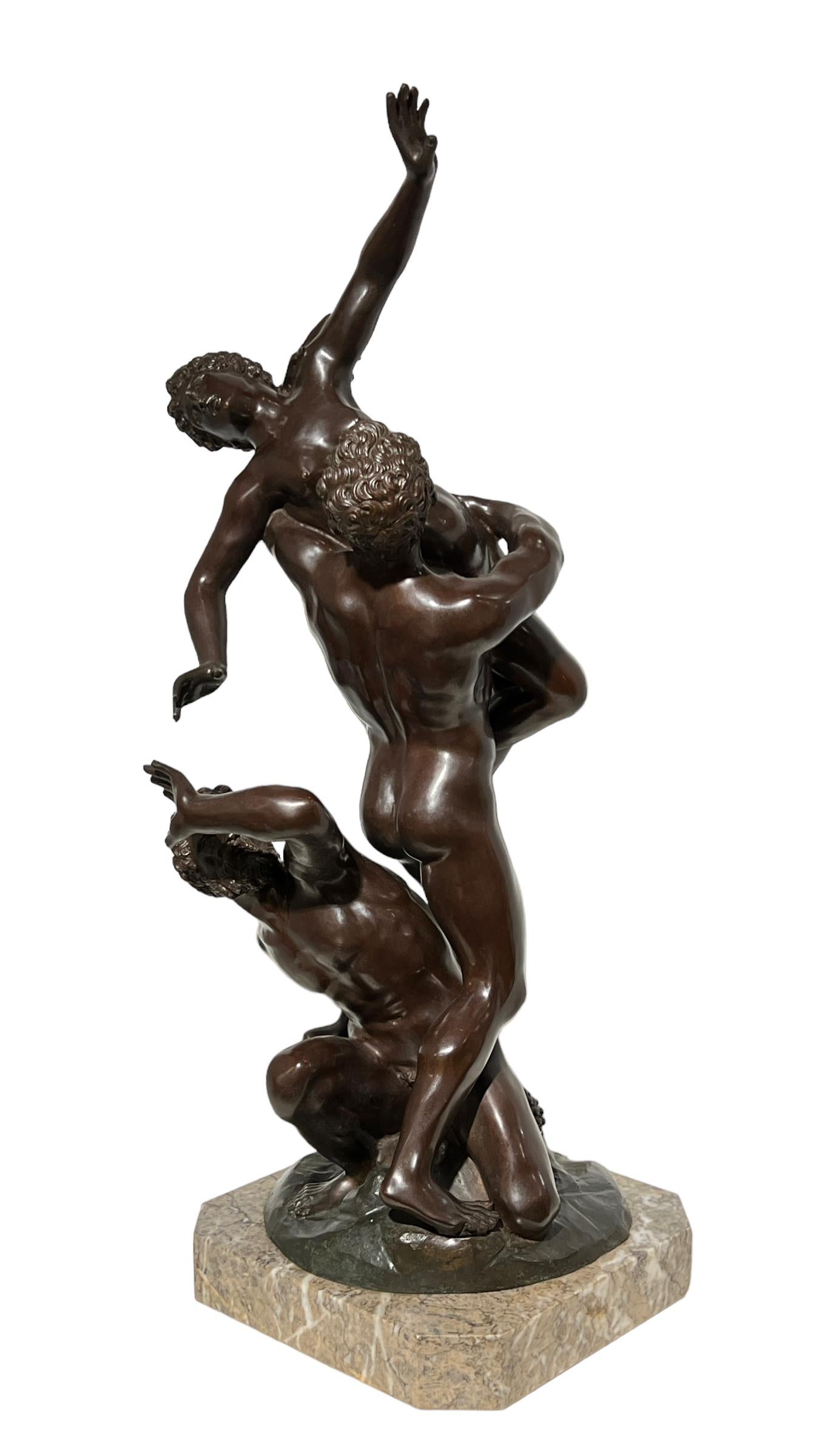 Late 19th Century Kidnap of The Sabine Grand Tour Bronze Sculpture Manner of Giambologna For Sale
