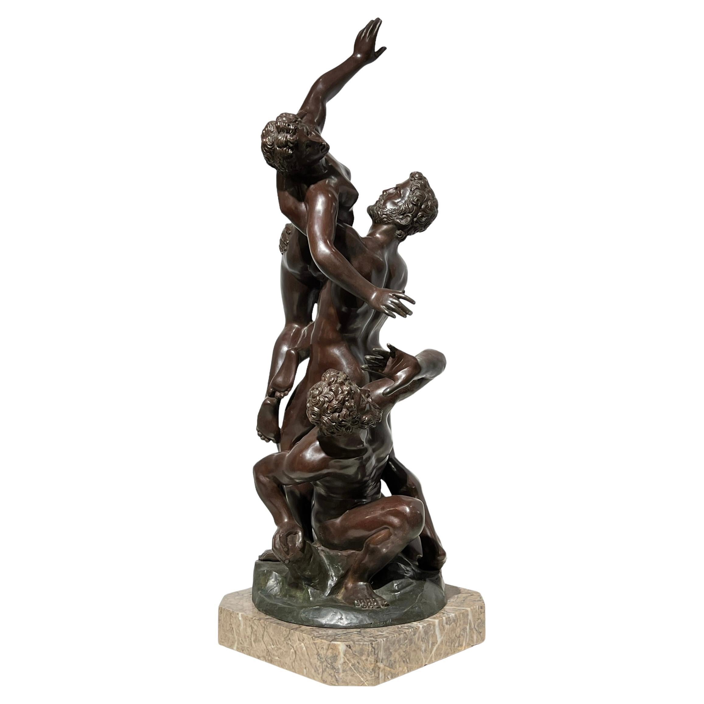 Kidnap of The Sabine Grand Tour Bronze Sculpture Manner of Giambologna For Sale