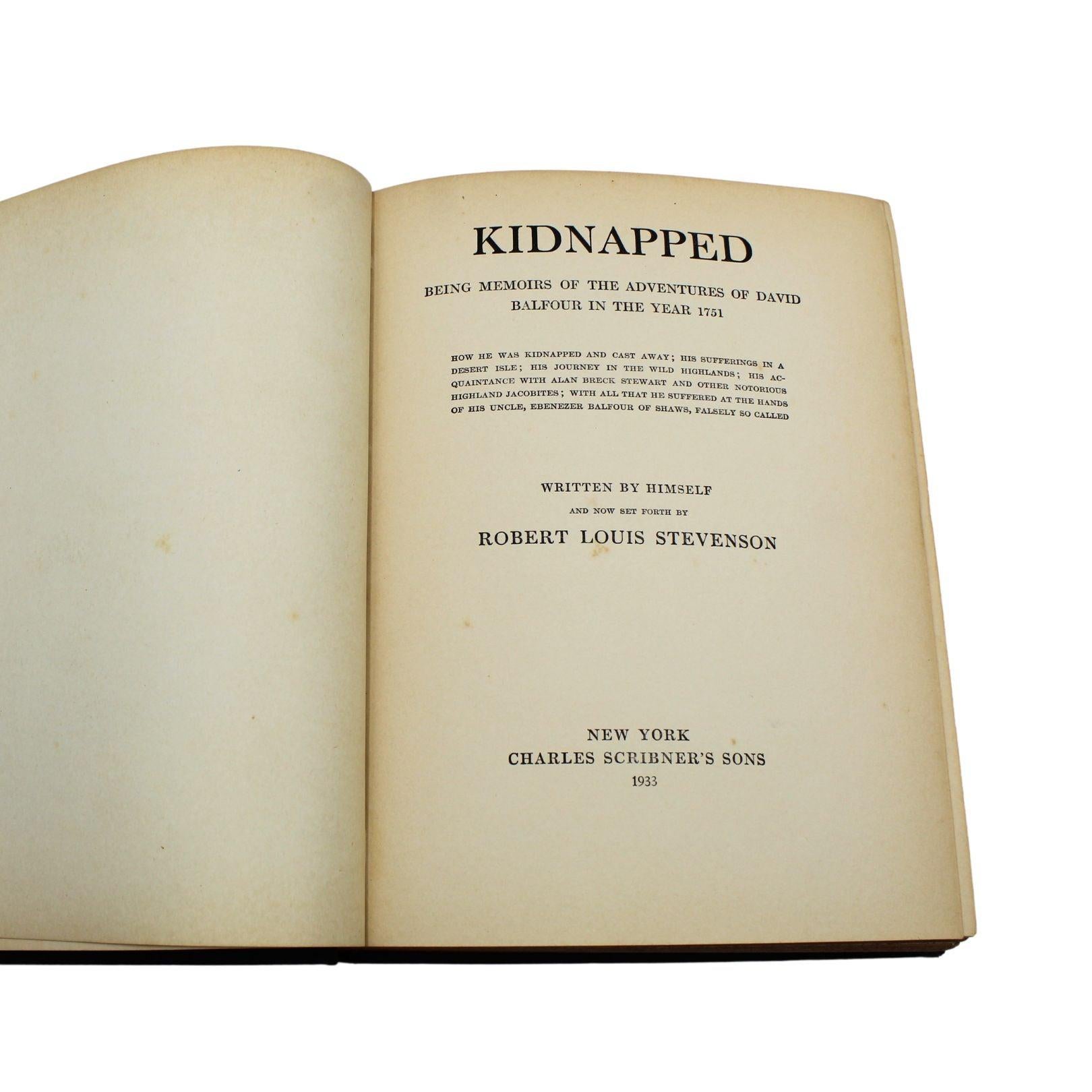 Mid-20th Century Kidnapped by Robert Louis Stevenson, Illustrated by N. C. Wyeth, 1933 For Sale
