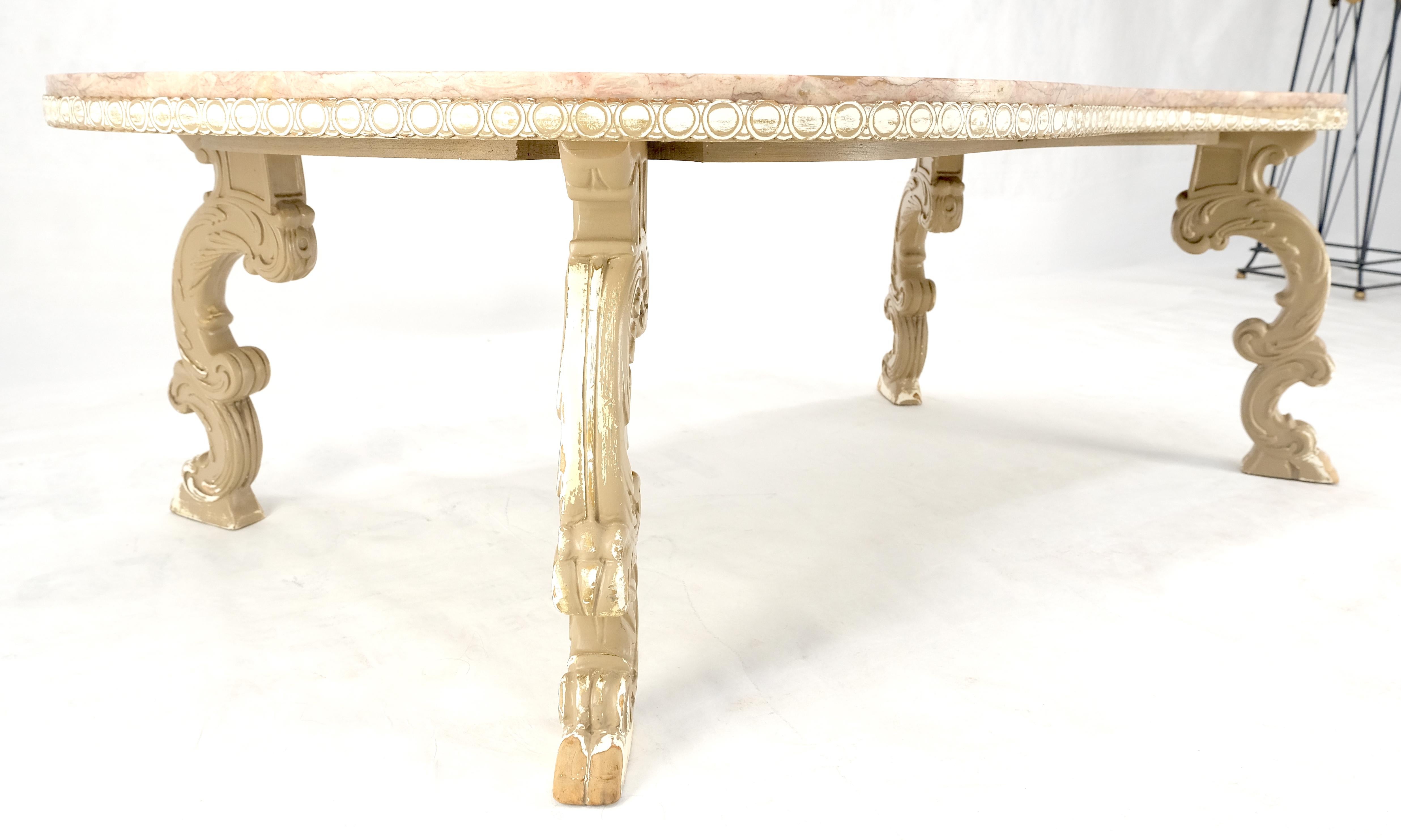 Mesa de centro con tapa de mármol rojo y forma orgánica Kidney 