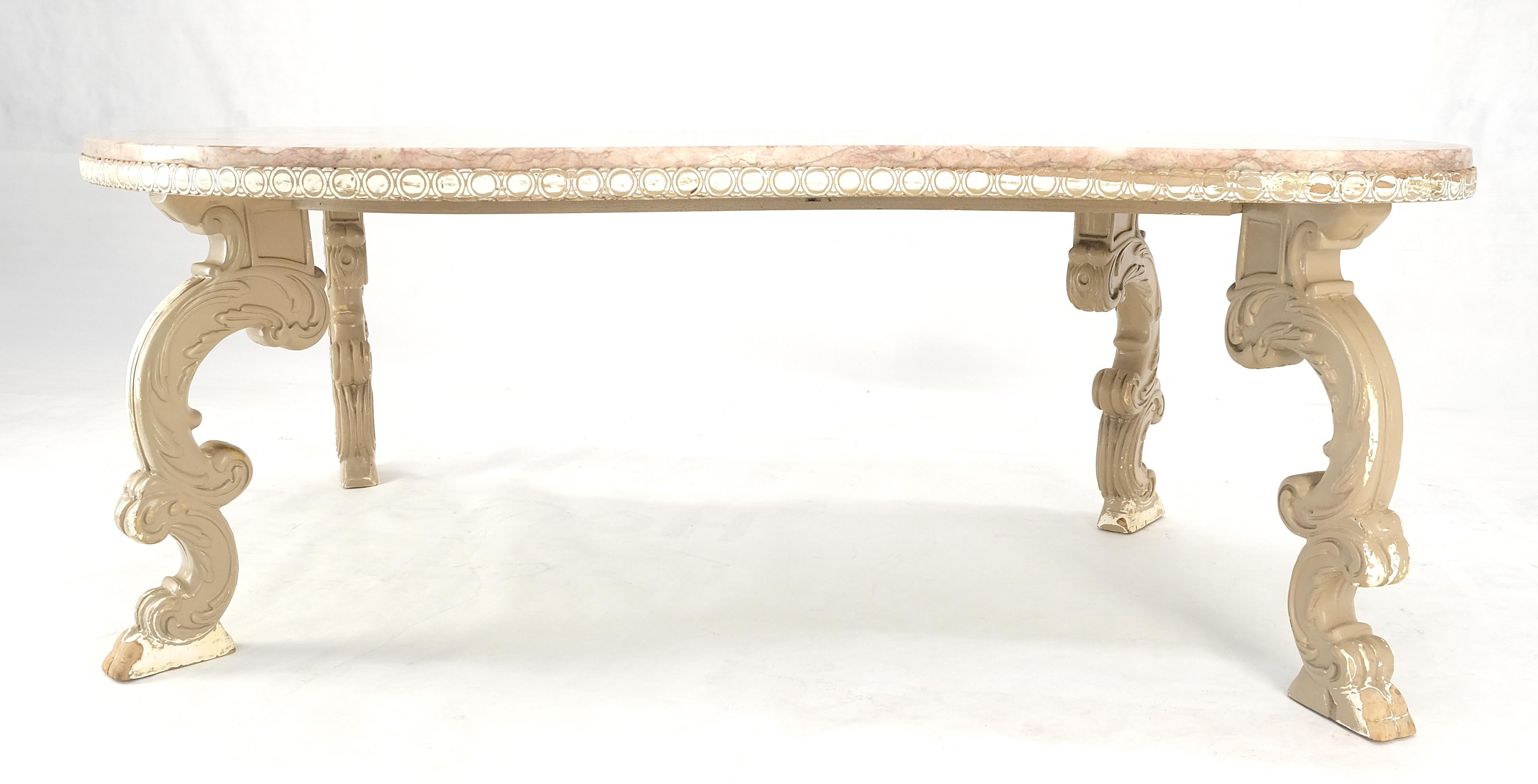 Mesa de centro con tapa de mármol rojo y forma orgánica Kidney en venta 1