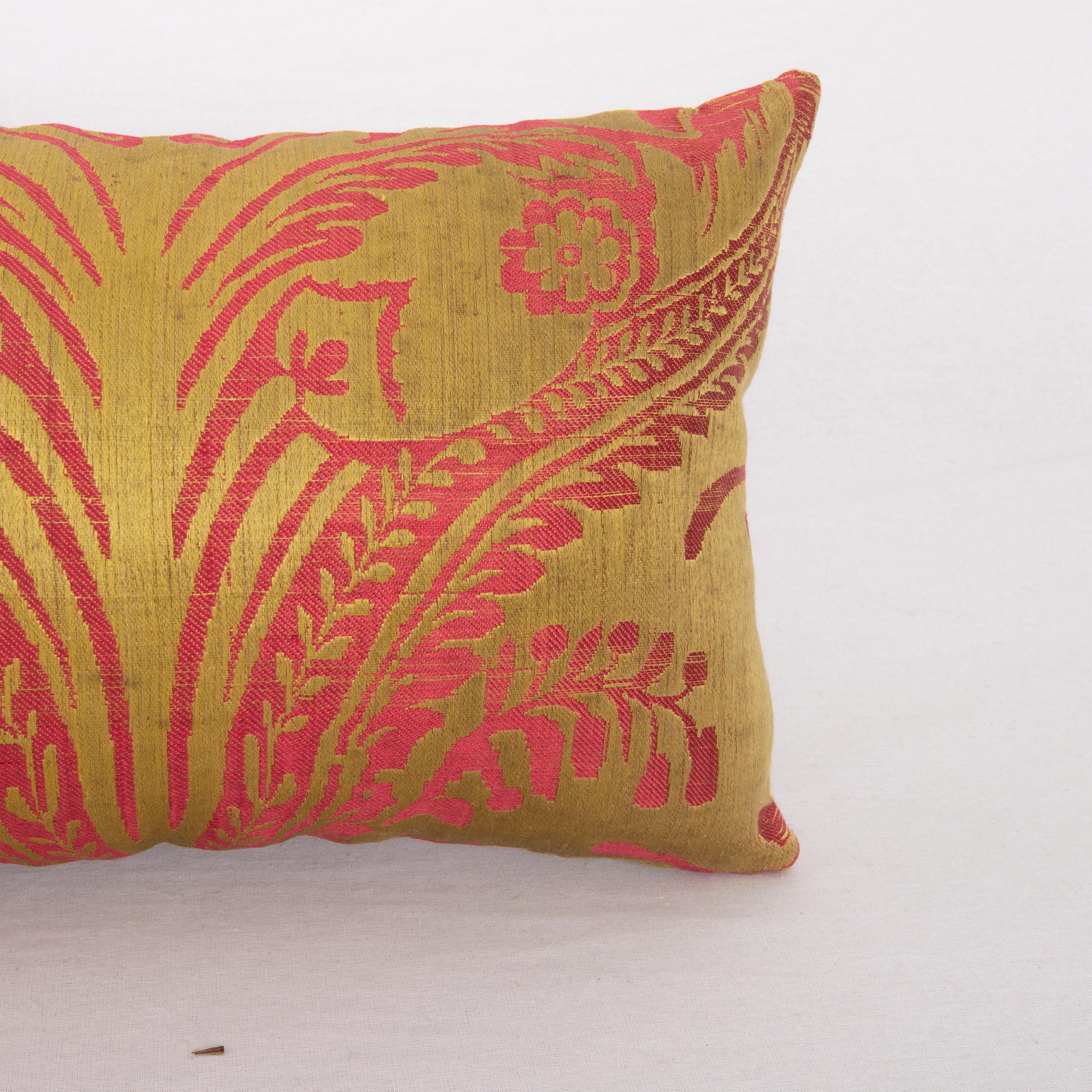Hand-Woven Kidney Pillow Case Made from an Antique Italian Textile For Sale