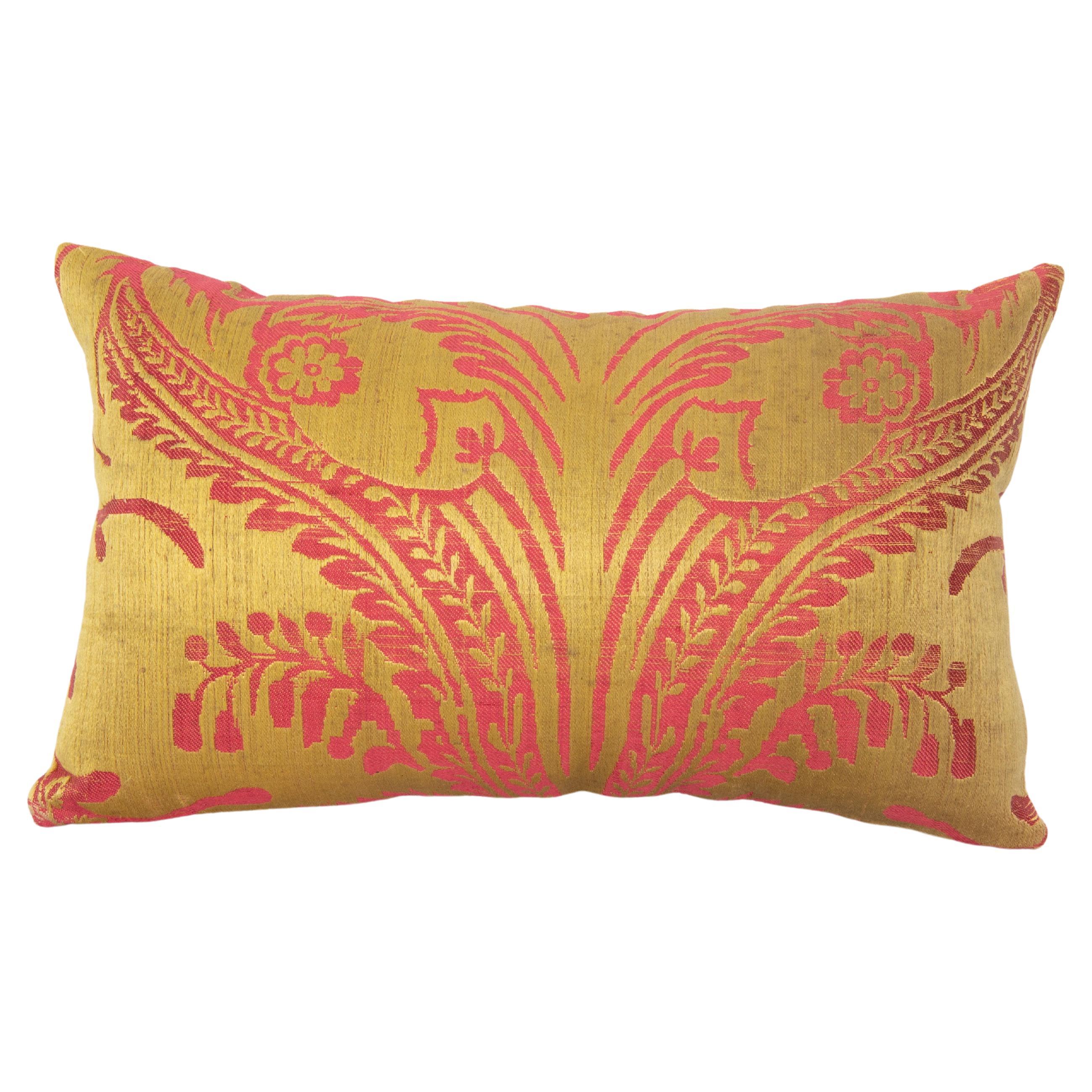 Kidney Pillow Case Made from an Antique Italian Textile For Sale