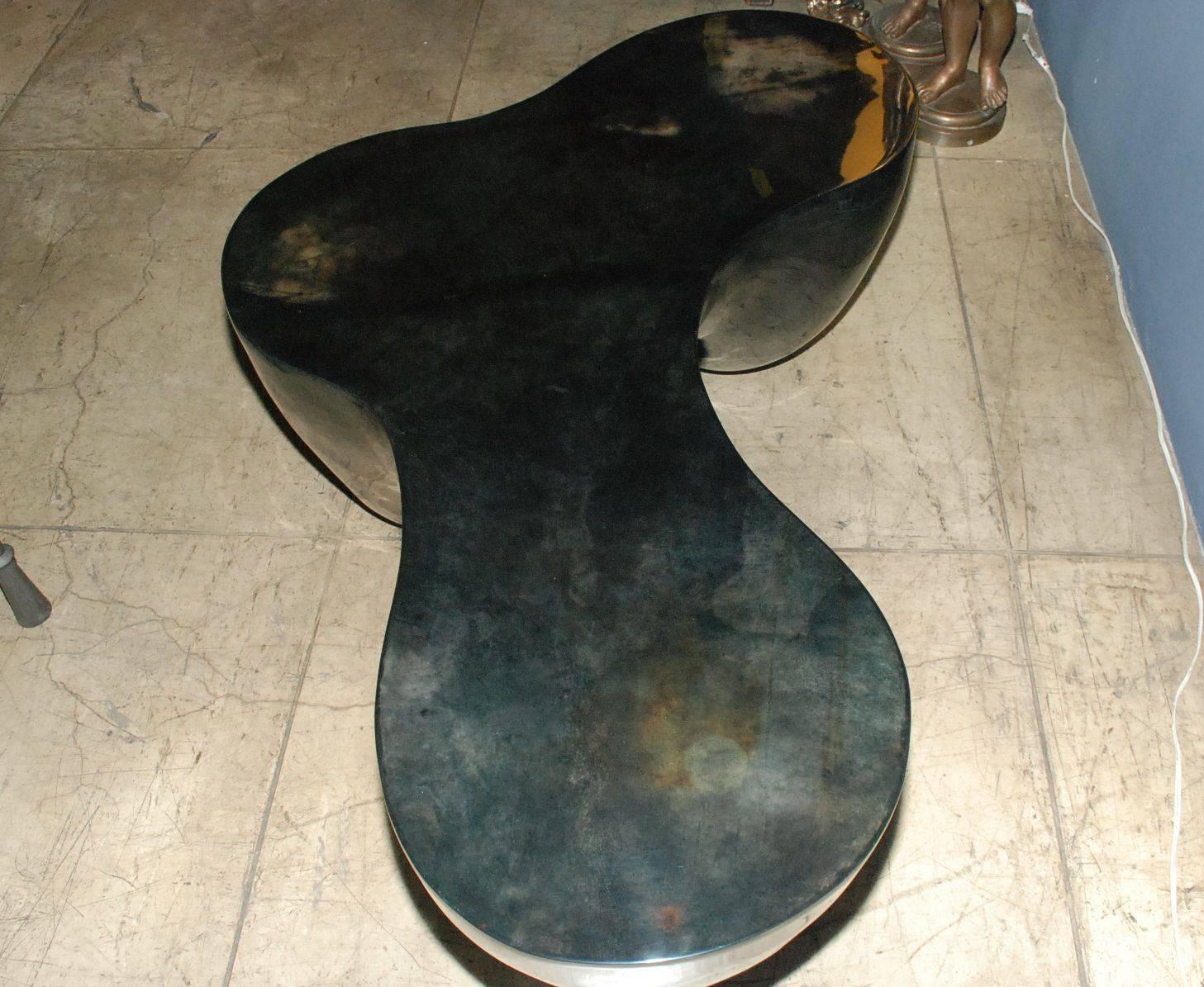 Kidney Shape Parchment Coffee Table 1