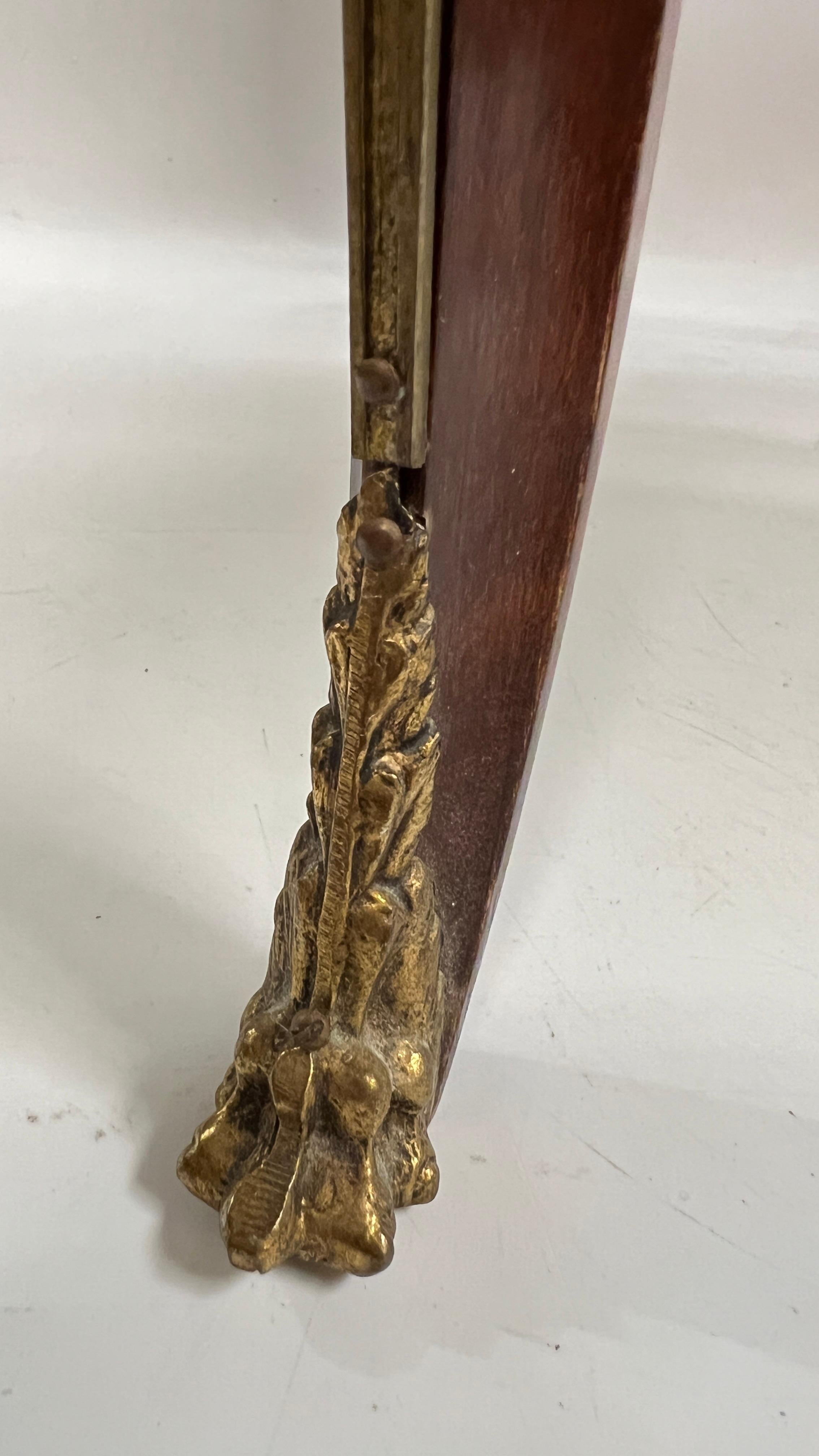 Kidney Shaped Bronze Mounted Mahogany Side Table in French Louis XVI Style 9
