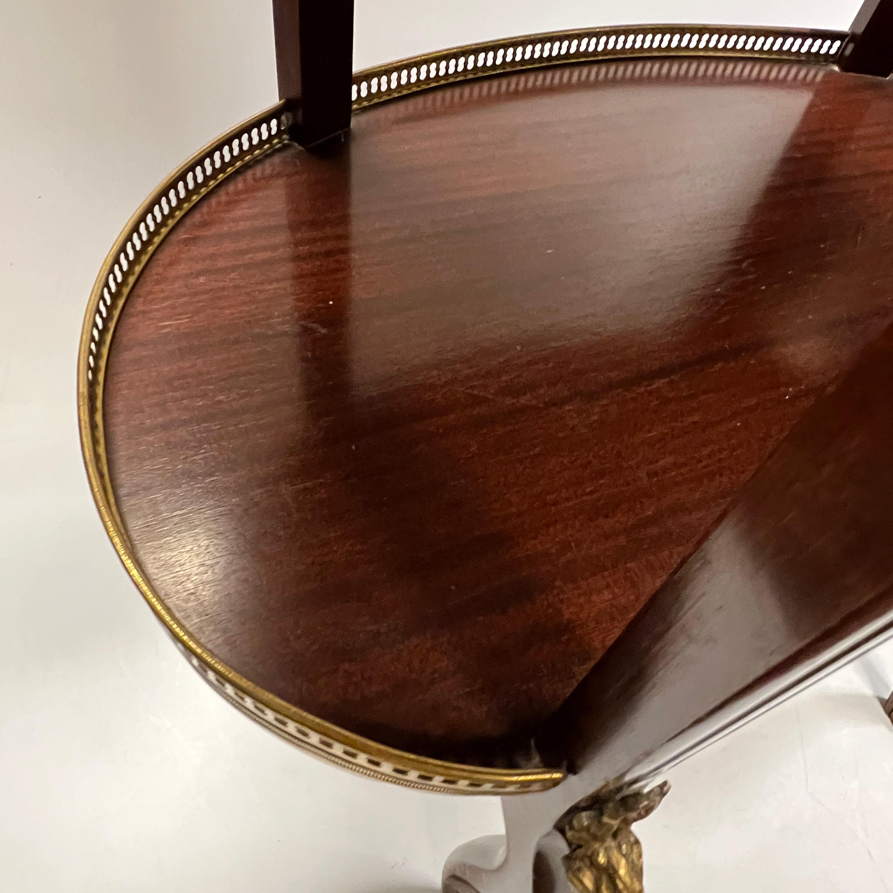 Kidney Shaped Bronze Mounted Mahogany Side Table in French Louis XVI Style 3