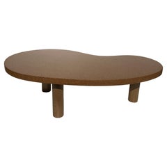 Vintage Kidney Shaped Cork and Oak Coffee Table