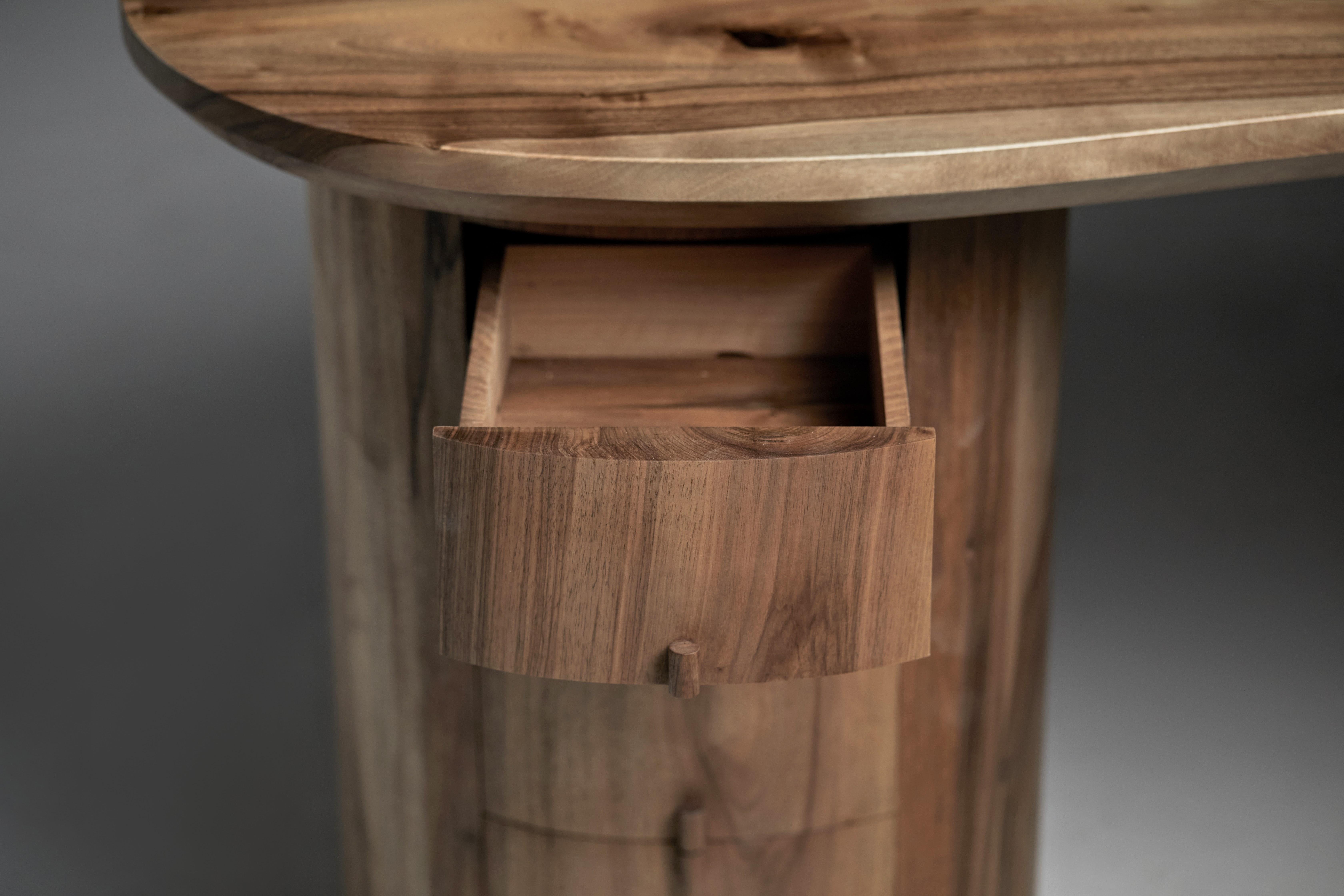 Contemporary Kidney Shaped Desk in Walnut by Jonathan Field For Sale