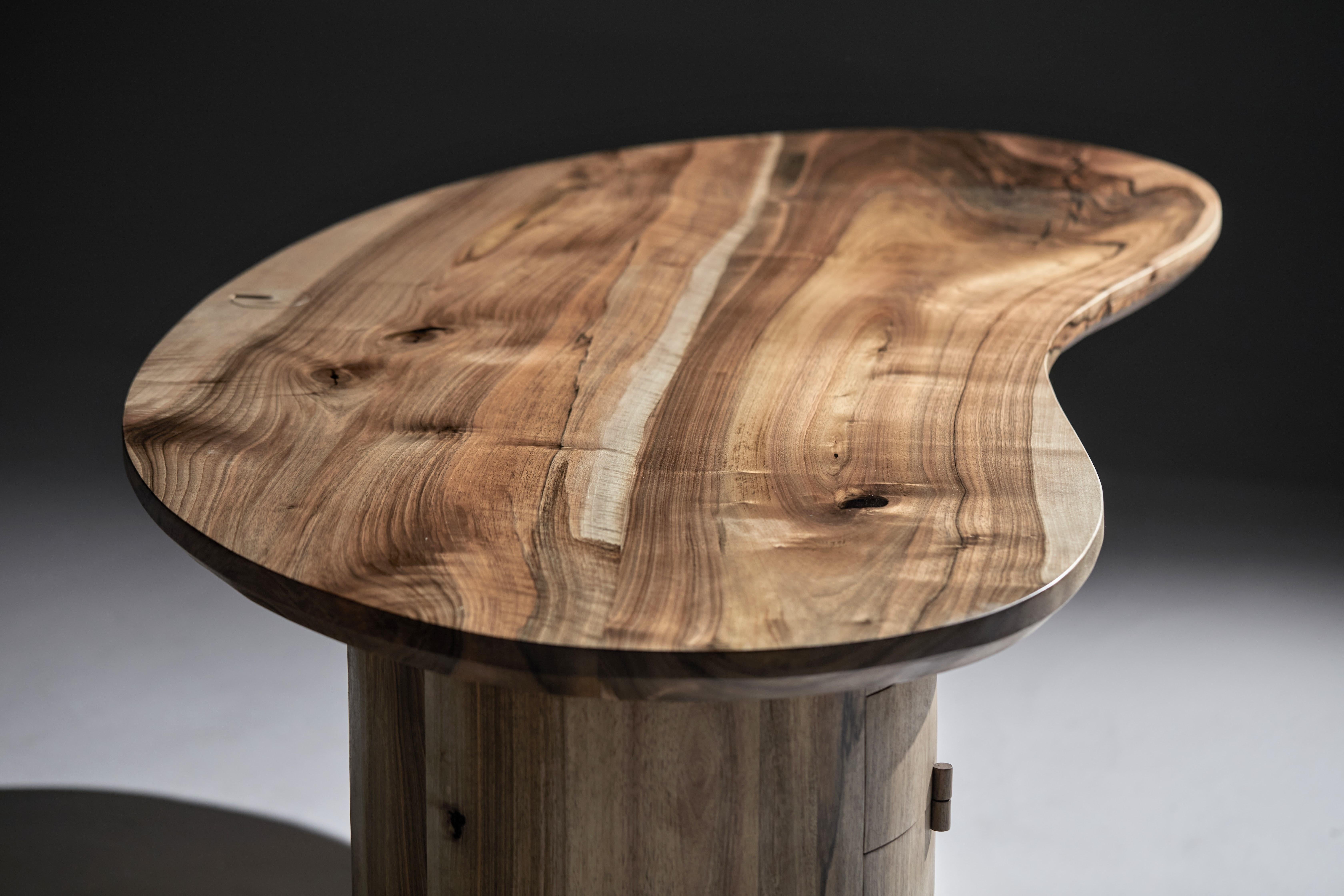 Contemporary Kidney Shaped Desk in Walnut by Jonathan Field For Sale
