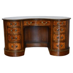 Vintage Kidney Shaped Desk with Leather Top