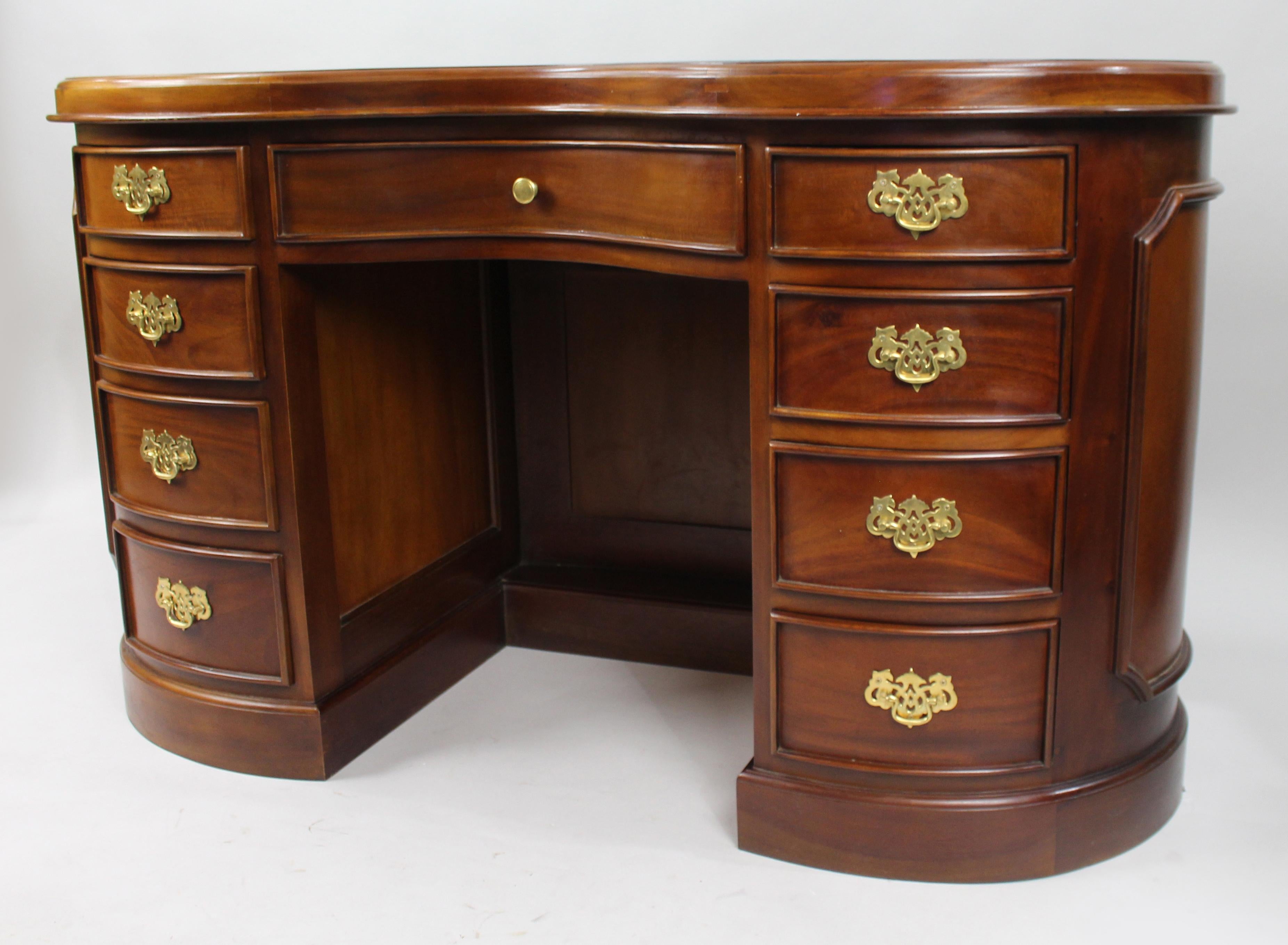 kidney shaped desk with drawers