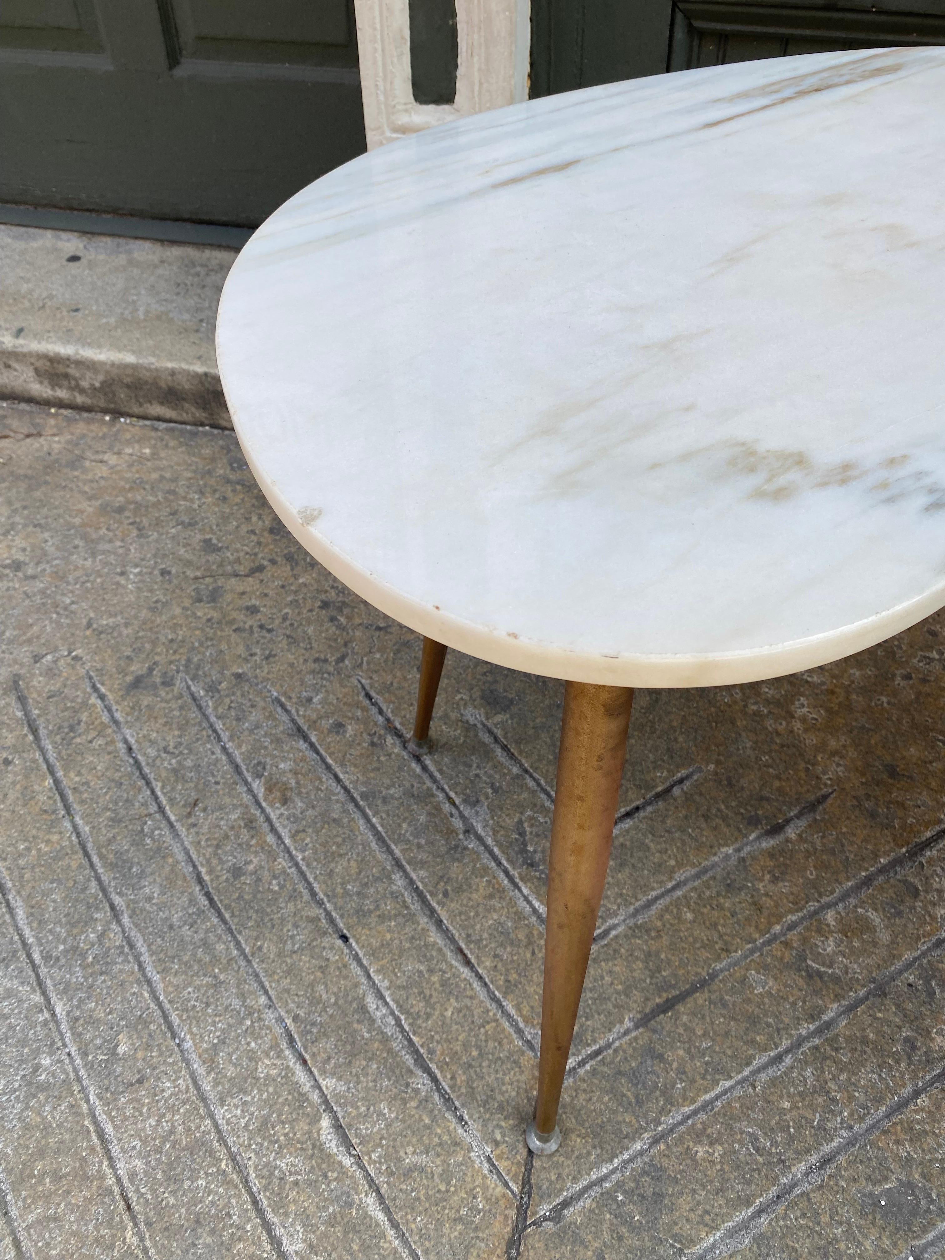 Mid-20th Century Kidney Shaped Marble Side Tables