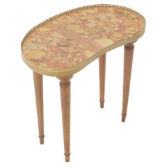 Used Kidney Shaped Side Table with Breche D'alep Marble