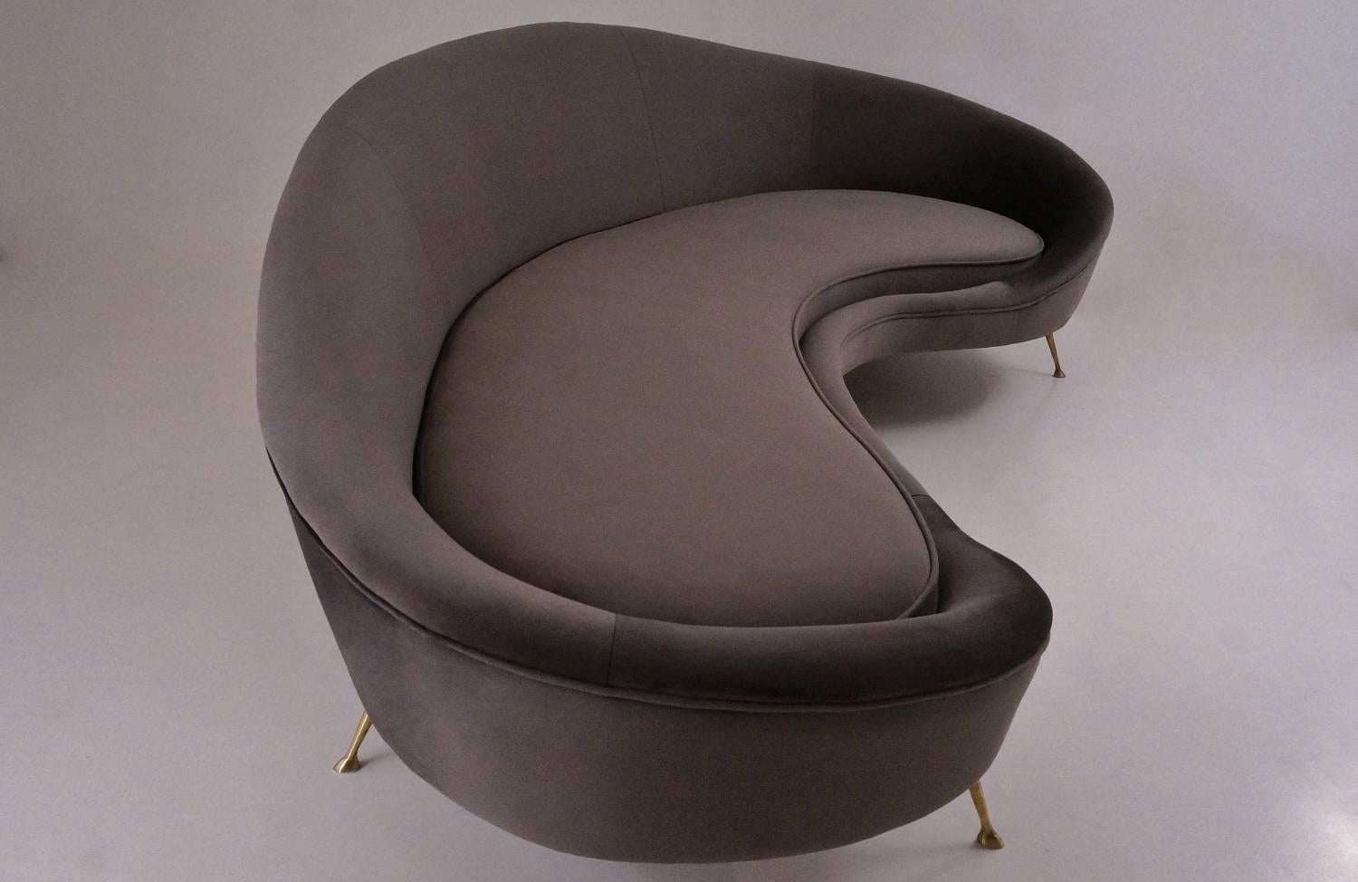 Kidney Shaped Sofa Available in 25 colors of velvet, Italian 3