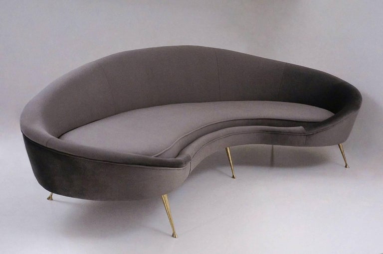 Kidney Shaped Sofa Available in 25 colors of velvet, Italian at 1stDibs kidney shape sofa