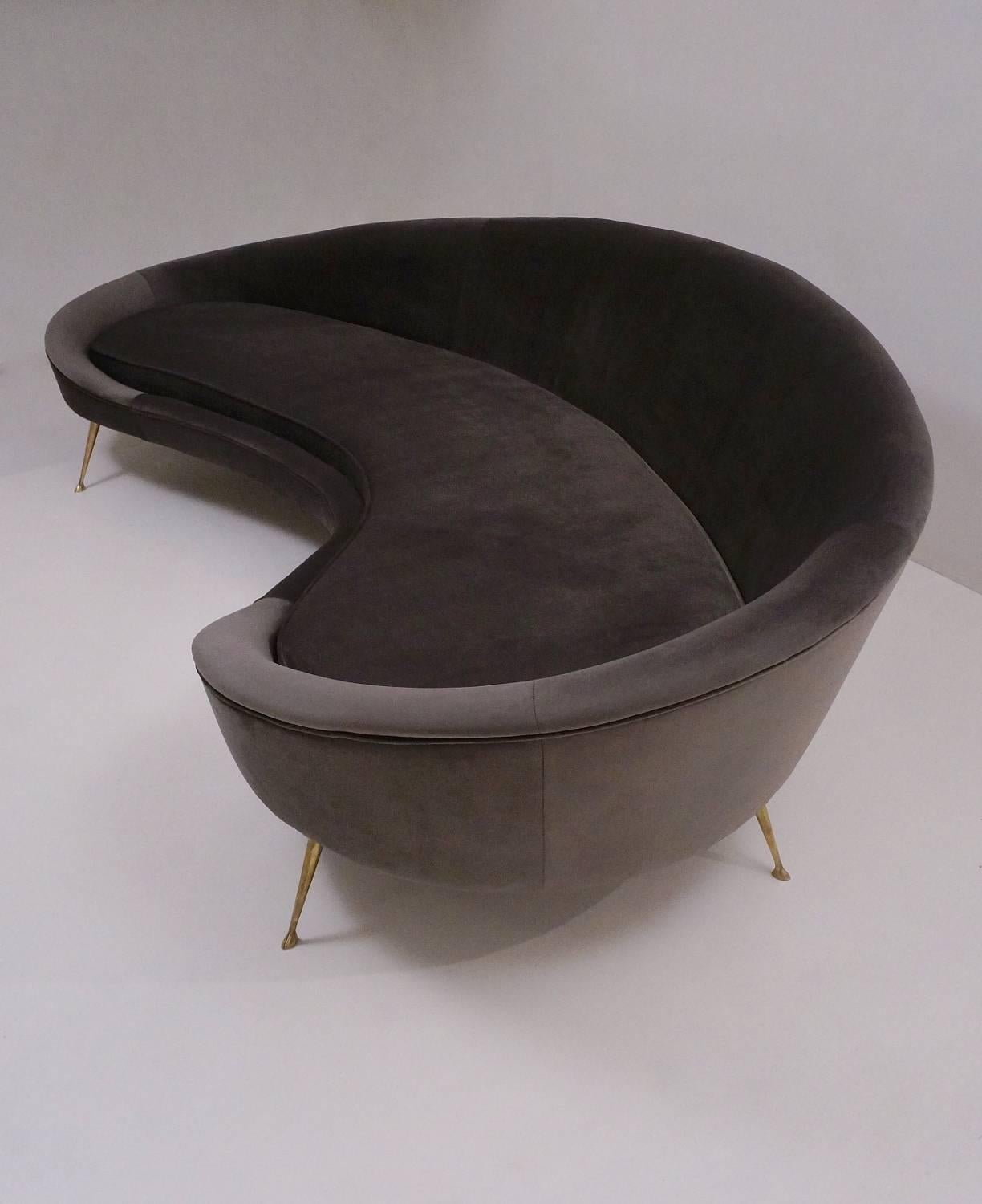 Kidney Shaped Sofa Available in 25 colors of velvet, Italian 5