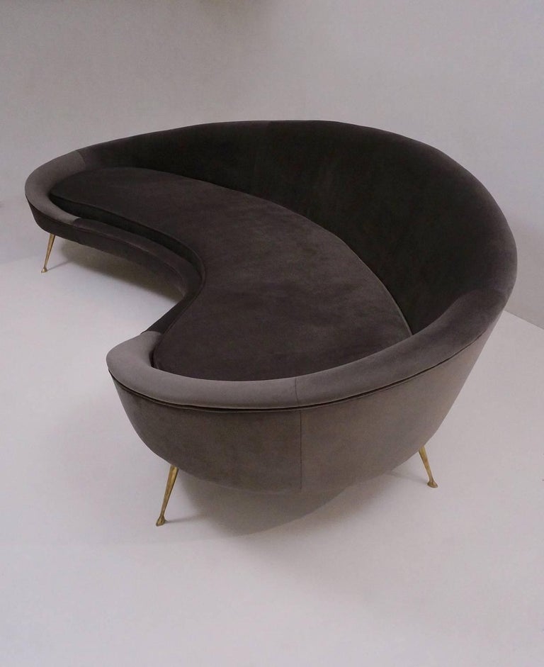 Kidney Shaped Sofa Available in 25 colors of velvet, Italian at 1stDibs