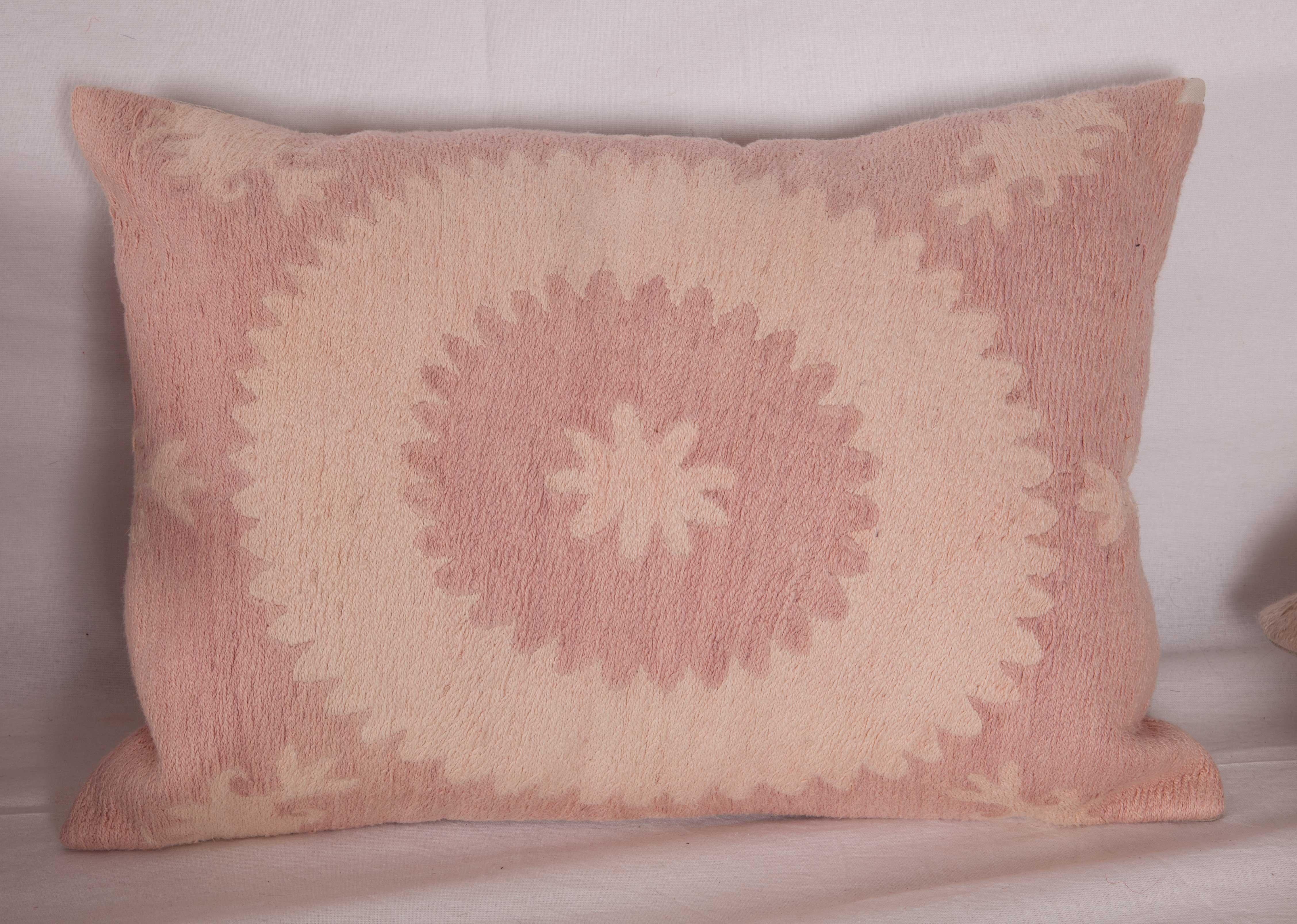 Embroidered Kidney Suzani Pillows Fashioned from a Mid-20th Century Suzani For Sale