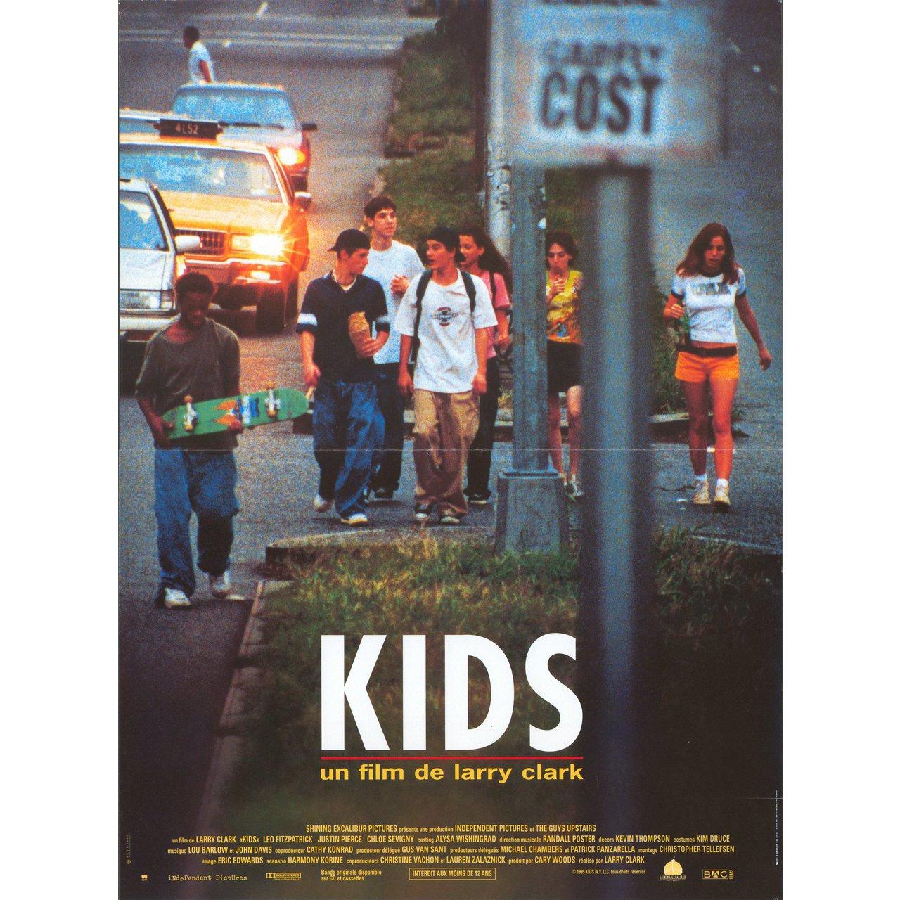 Original 1995 French petite poster for the film Kids directed by Larry Clark with Leo Fitzpatrick / Sarah Henderson / Justin Pierce / Joseph Chan. Very Good-Fine condition, folded. Many original posters were issued folded or were subsequently