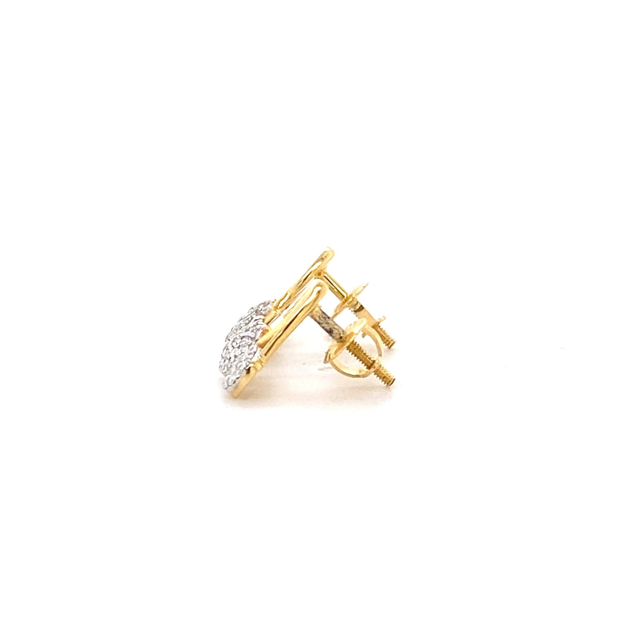 Pendientes infantiles de diamantes cereza en oro macizo de 14 quilates (certificados) en venta 2