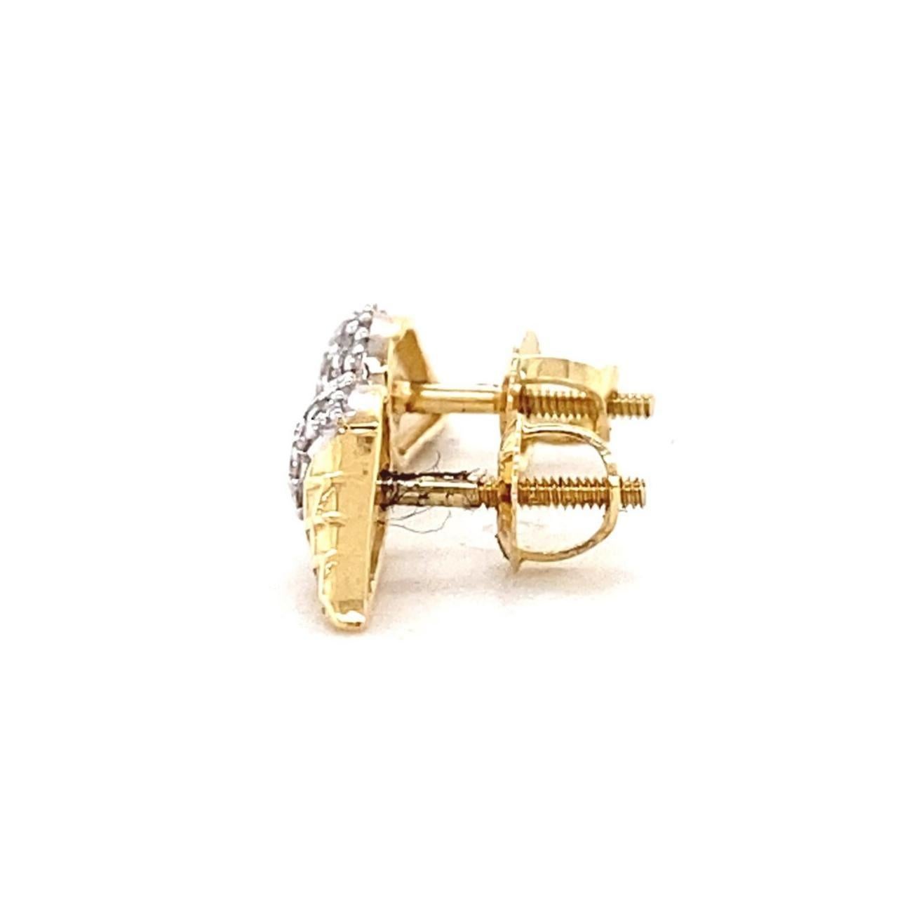Orecchini con diamanti a cono per bambini in oro massiccio 14k (certificati) In condizioni Nuovo in vendita a New Delhi, DL