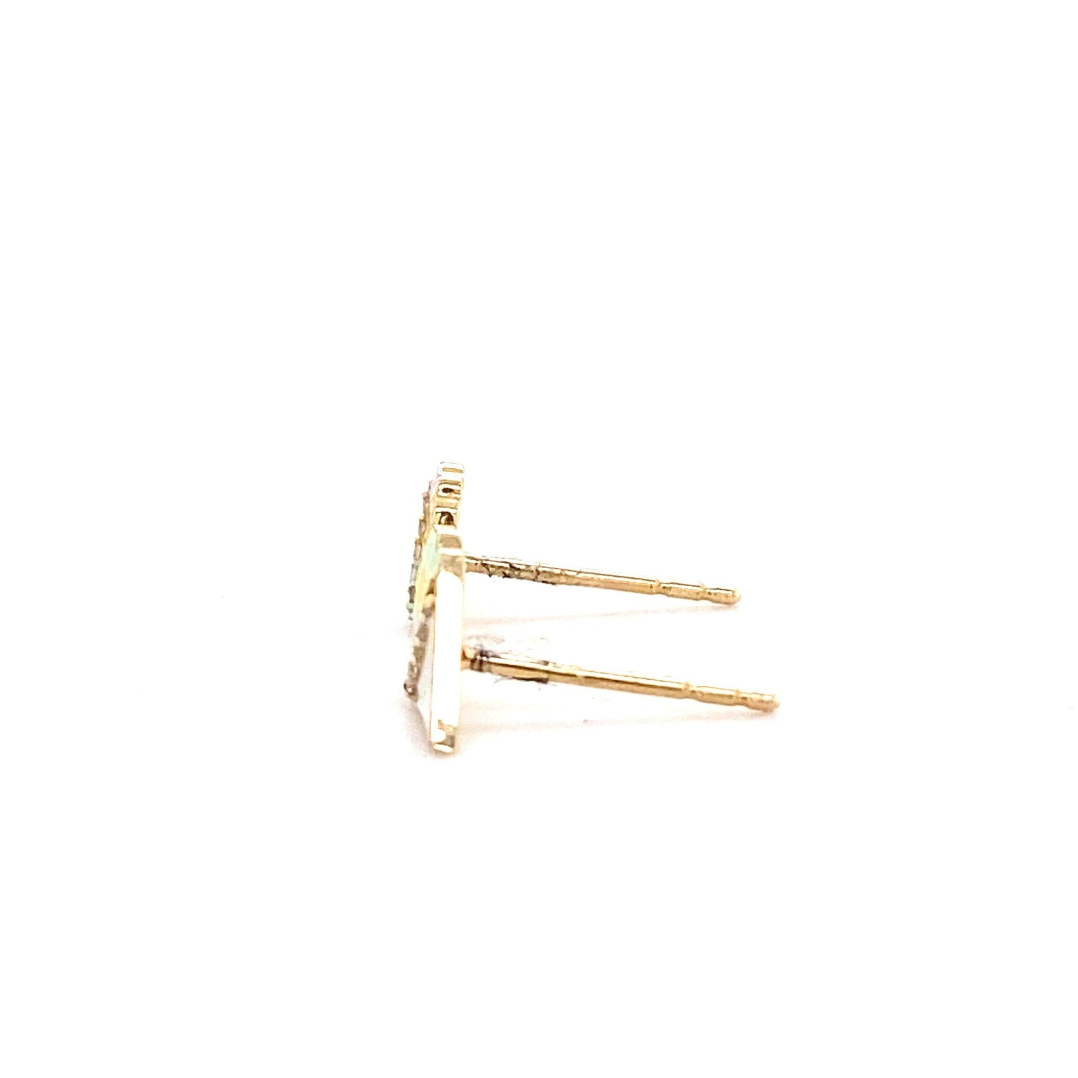 Women's Kids Cone Ice Cream Diamond Stud Earrings in 14k Solid Gold (Certified) For Sale