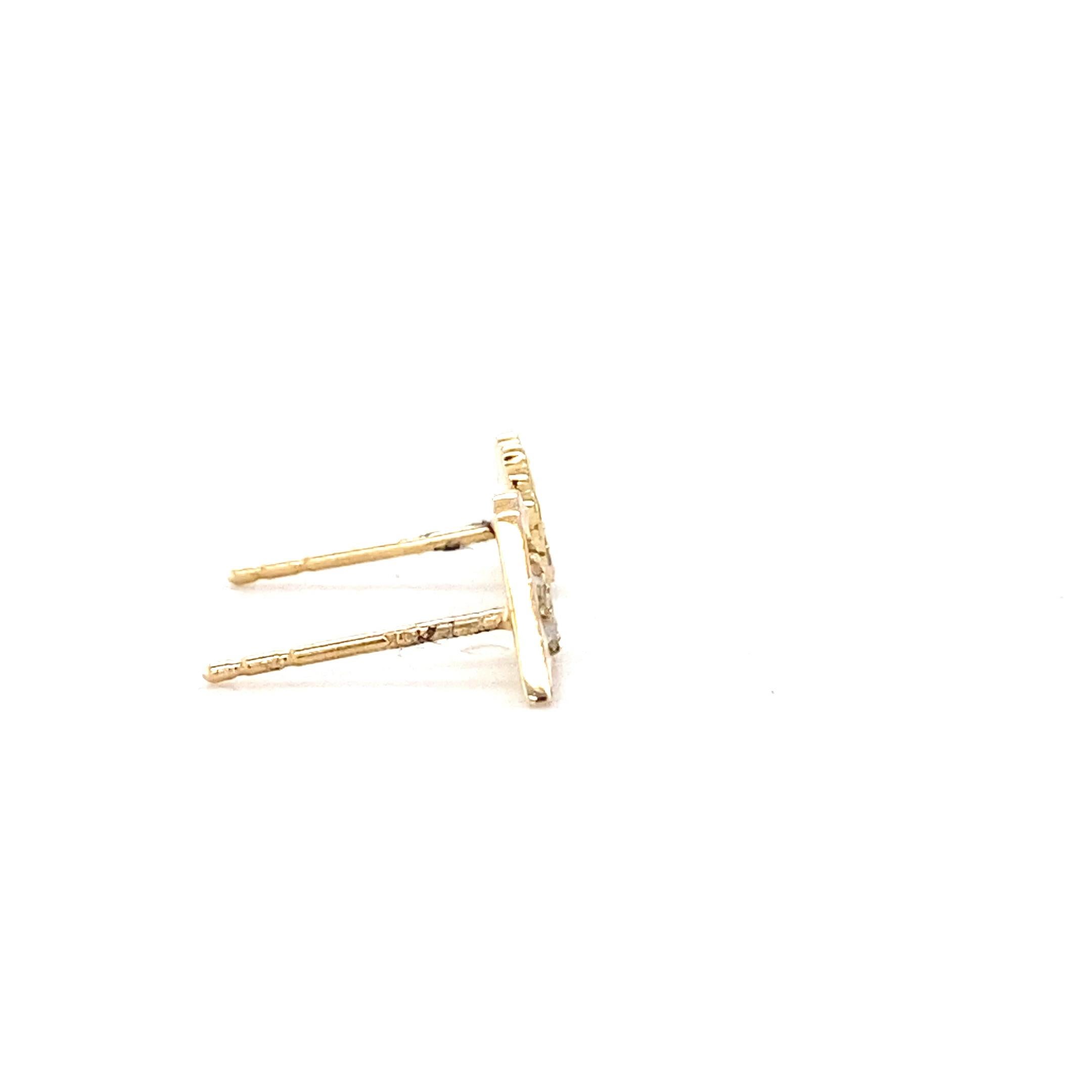 Kids Cone Ice Cream Diamond Stud Earrings in 14k Solid Gold (Certified) For Sale 2