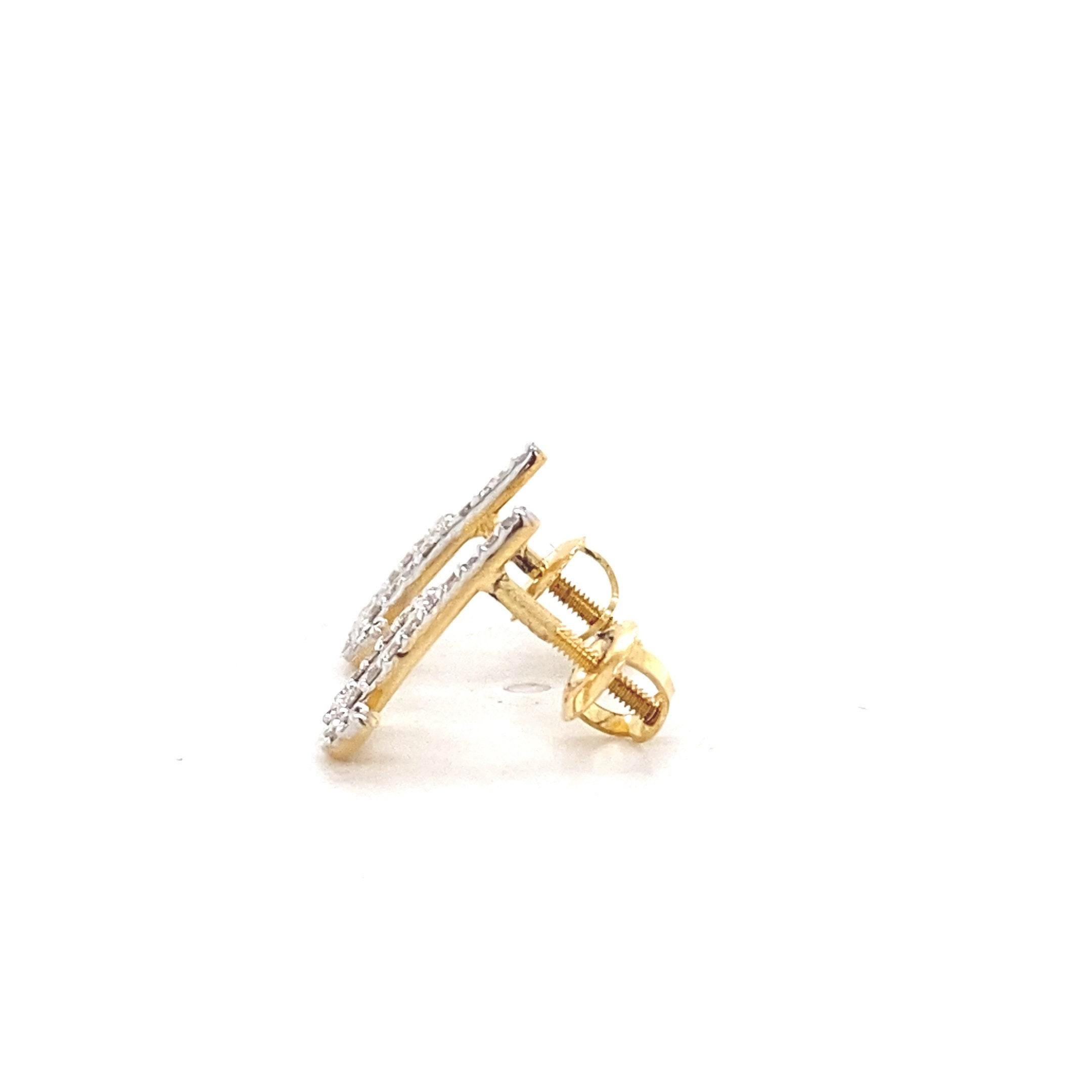 Donna Orecchini per bambini con diamante iniziale D in oro massiccio 14K (certificati) in vendita