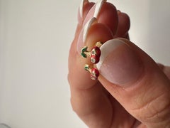 Kids Diamond earrings cherry earrings 14KT gold