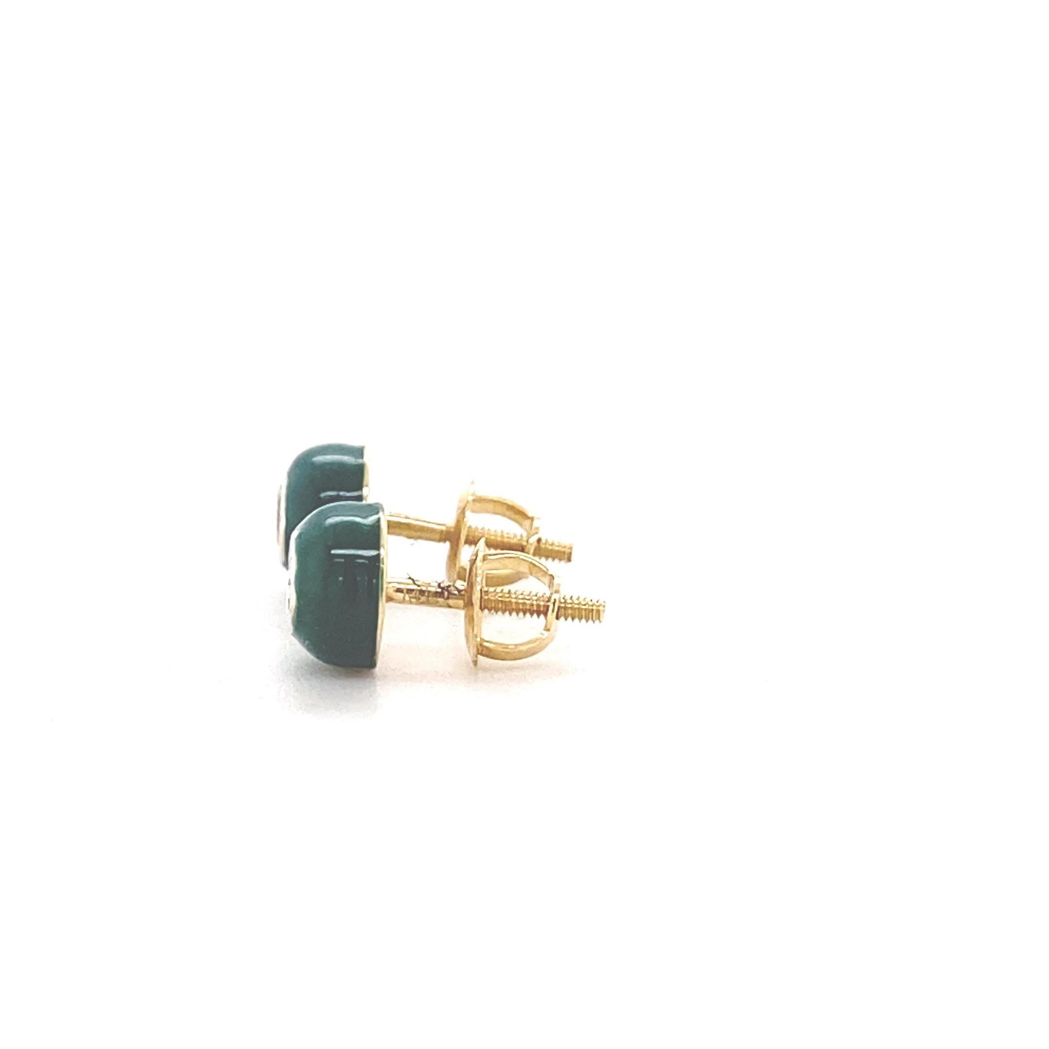 Women's Kids Enameled Diamond Stud Earrings in 14k Solid Gold (Certified) For Sale