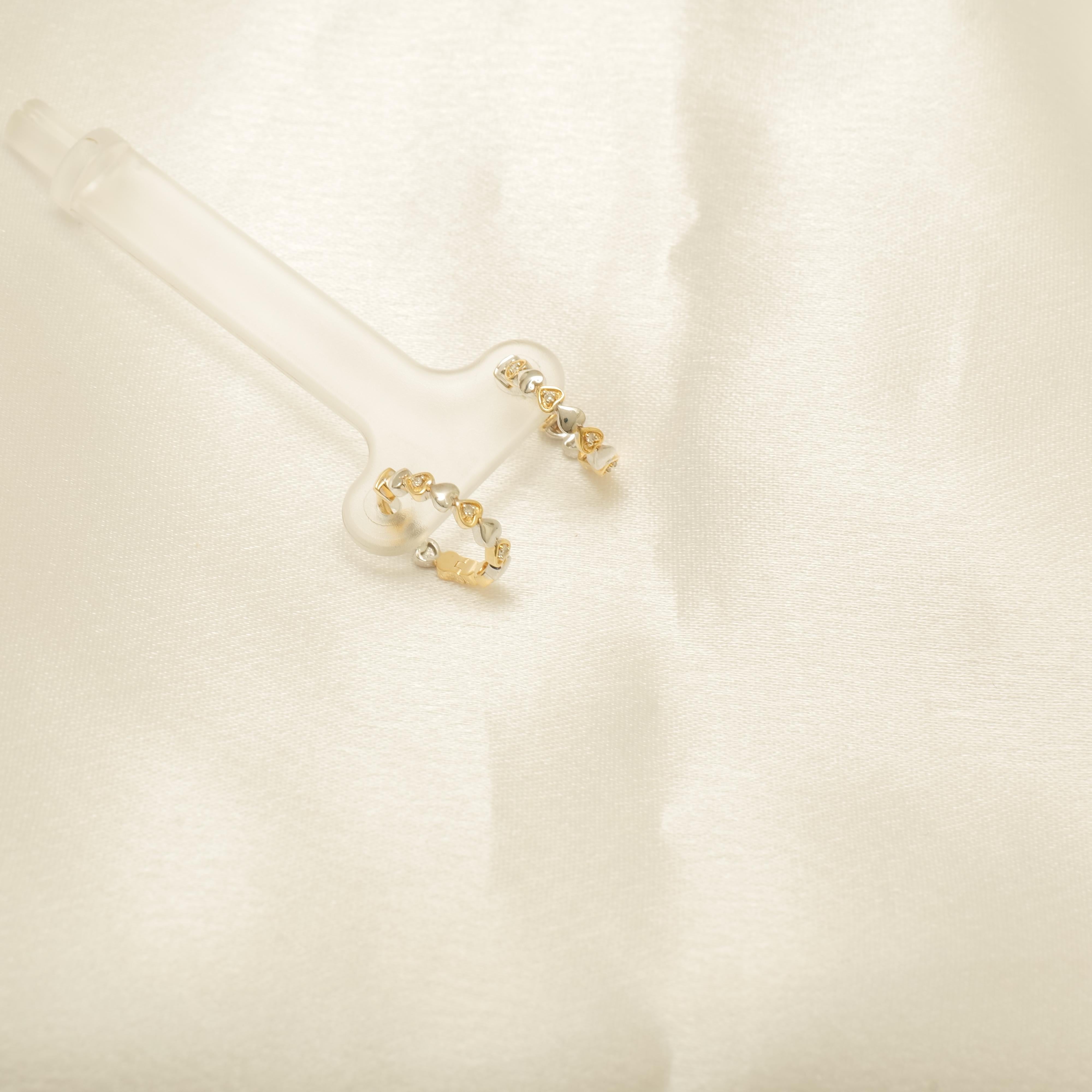 Kids Heart Diamond Hoops en or massif 14K (certifié) Neuf - En vente à New Delhi, DL