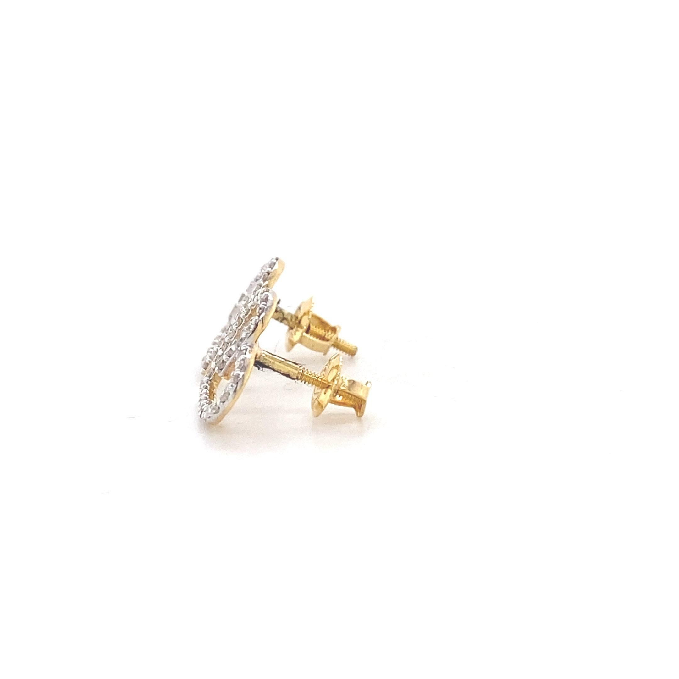 Kids Heart Diamond Stud Earrings in 14K Solid Gold (Certified) in vendita 2