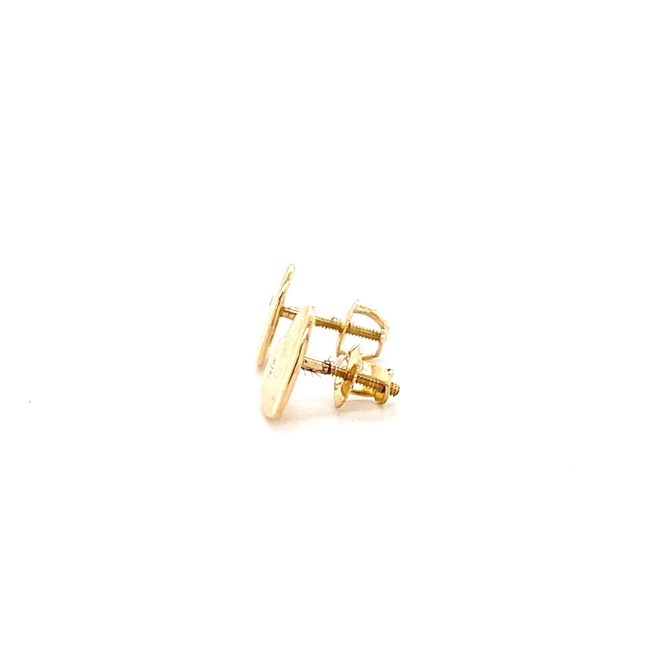 Kids Heart Diamond Stud Earrings in 14k Solid Gold (Certified) in vendita 2