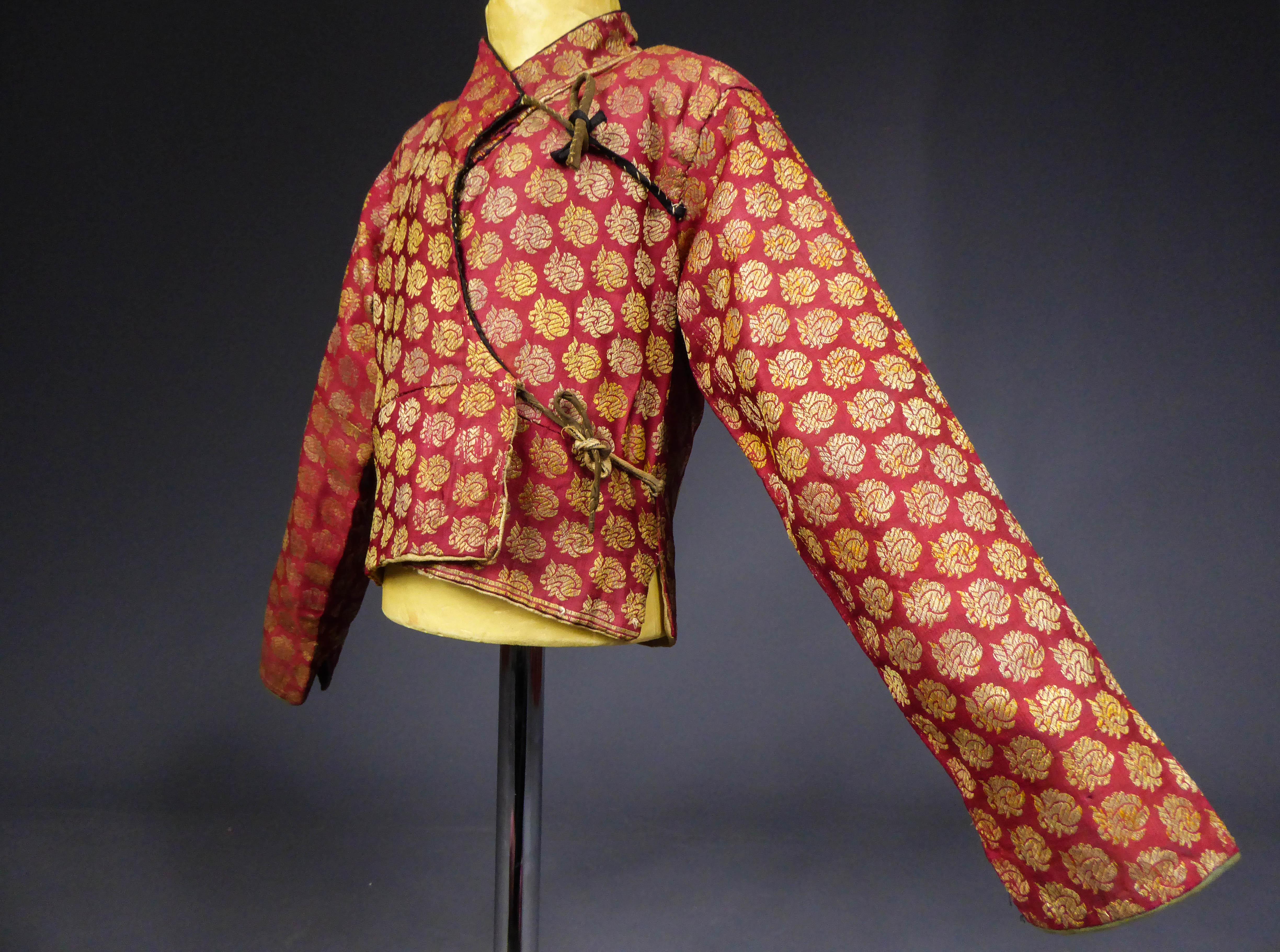 Kid's Kadjar jacket in gold silk lampas - Persia 19th 5