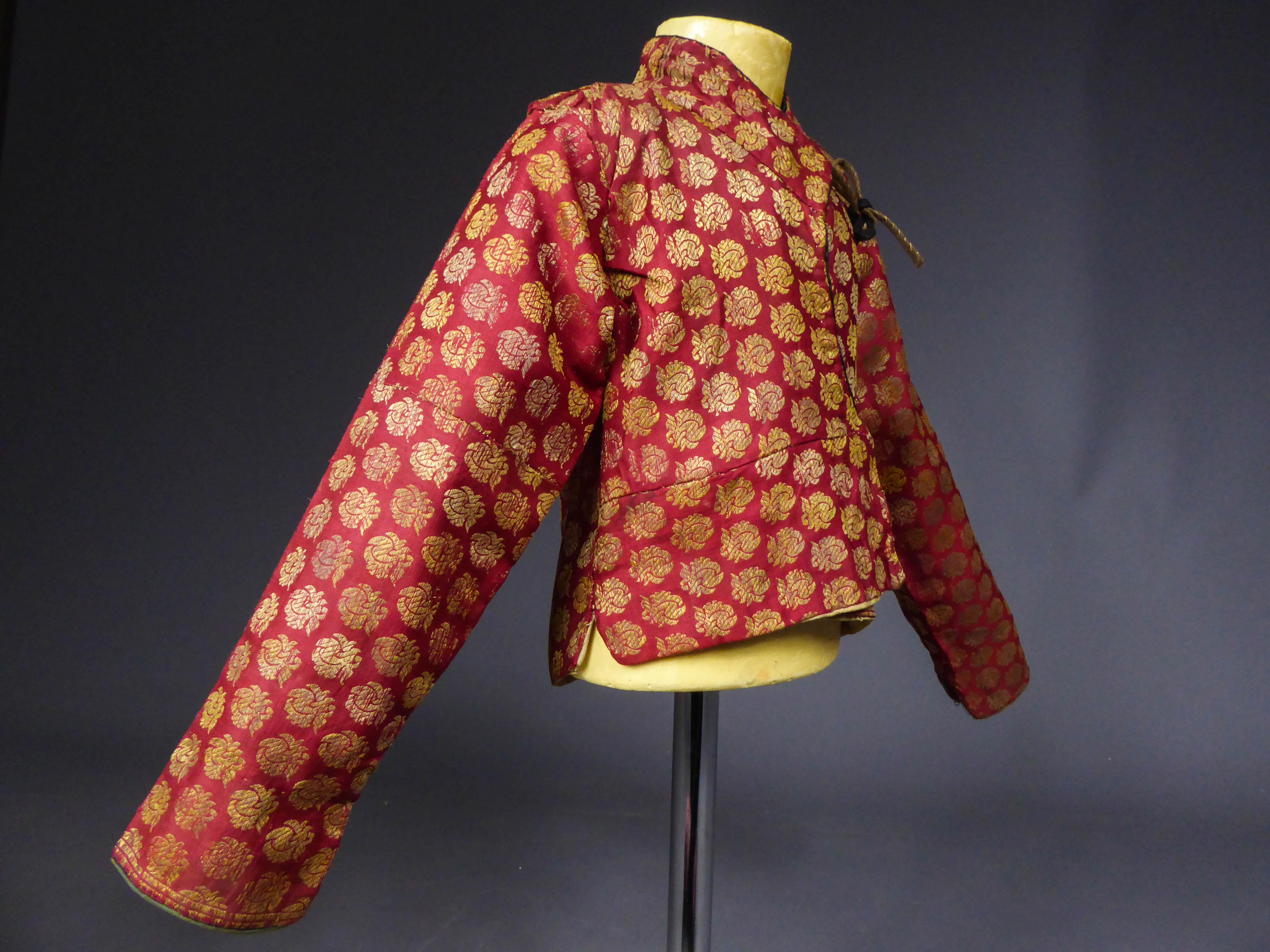 Kid's Kadjar jacket in gold silk lampas - Persia 19th 1