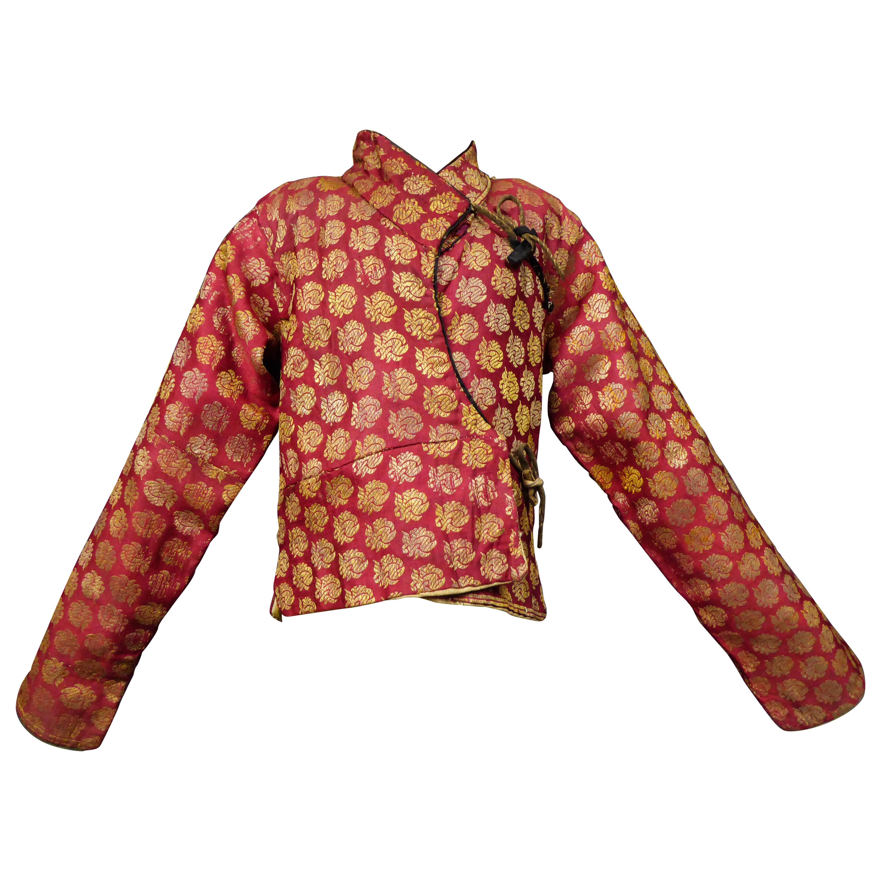 Kid's Kadjar jacket in gold silk lampas - Persia 19th