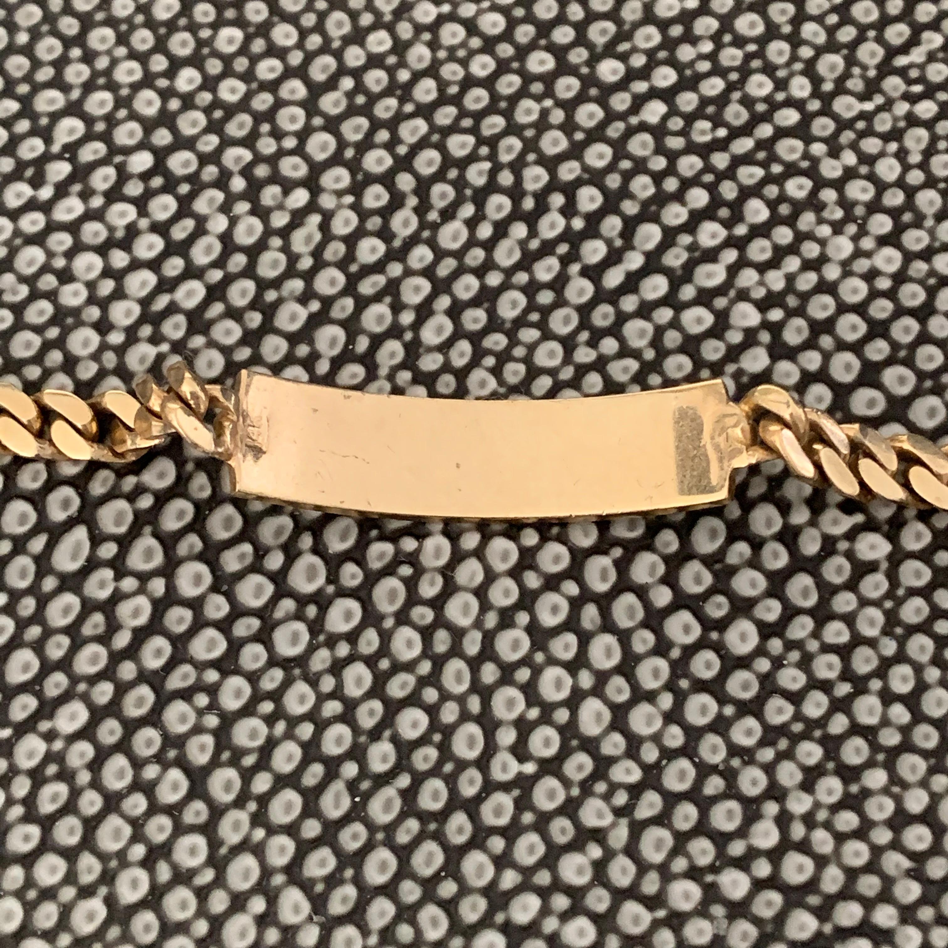 Kids or Adults 14 Karat Gold Custom Name Bracelet, Ben Dannie (Carréschliff) im Angebot