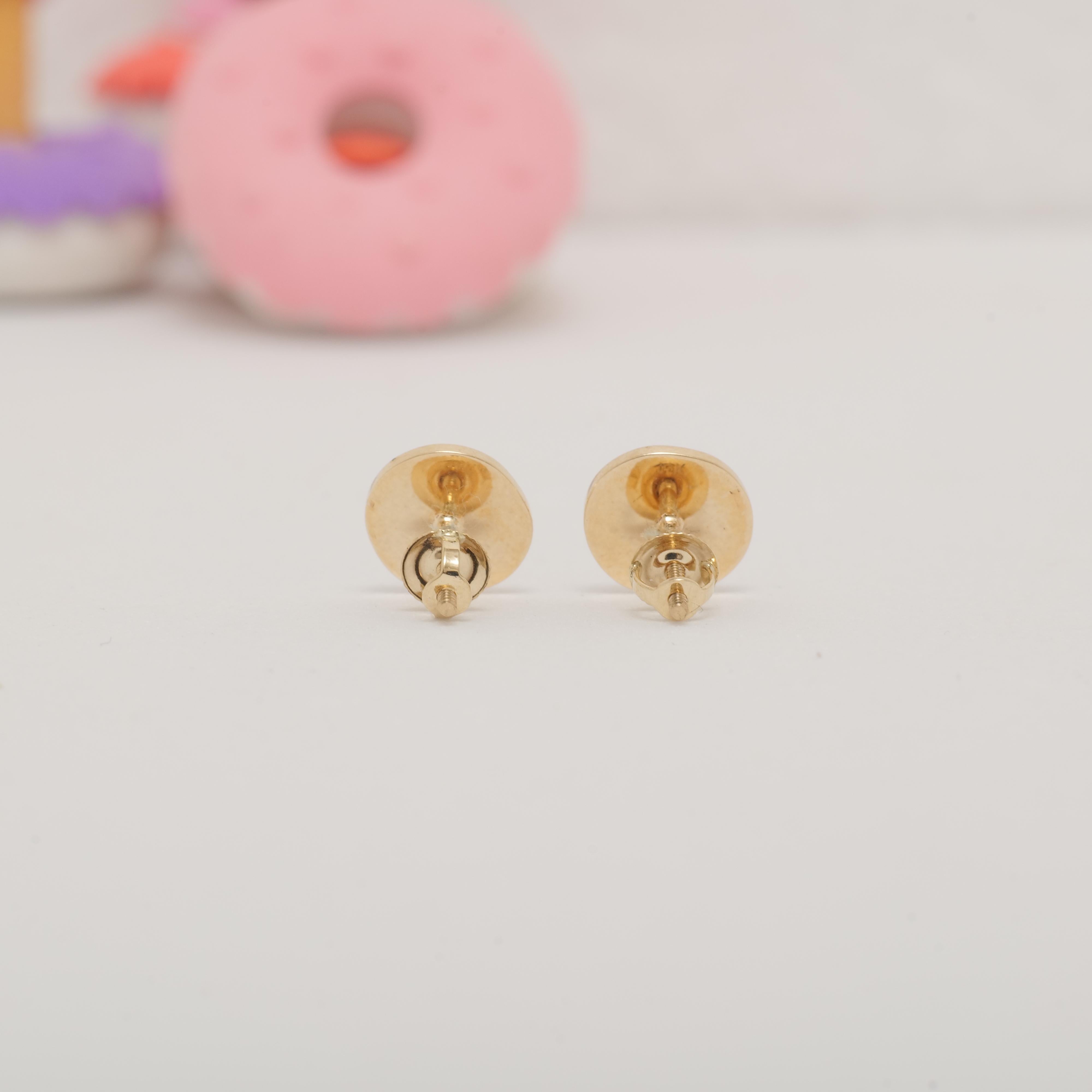Donna Orecchini per bambini con diamante a fetta arancione in oro massiccio 14k (certificato) in vendita