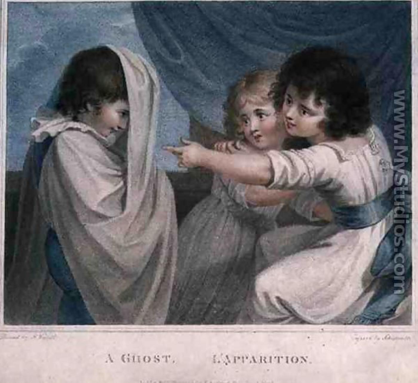 Niños jugando a fantasmas Arte mural Lápiz sobre papel Lavado marrón Objeto decorativo enmarcado en venta 13