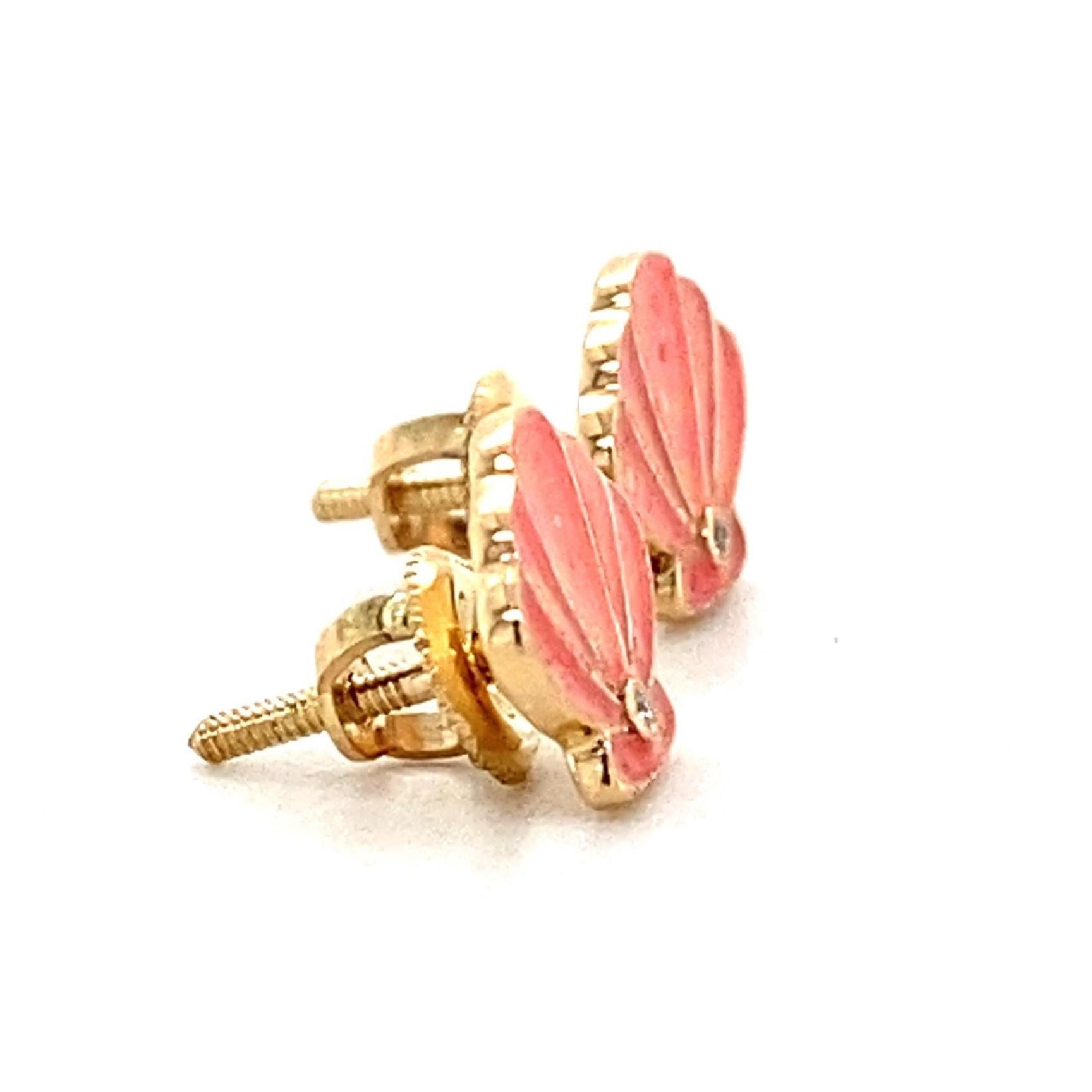 Boucles d'oreilles coquillage en or massif 14k (certifié) Pour femmes en vente