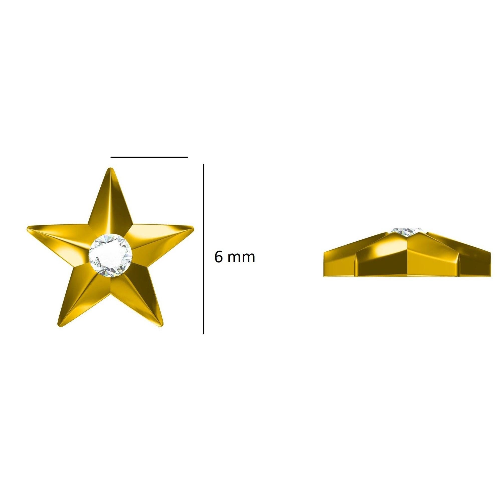 Orecchini con diamanti stellati per bambini in oro massiccio 14K (certificati) in vendita 2