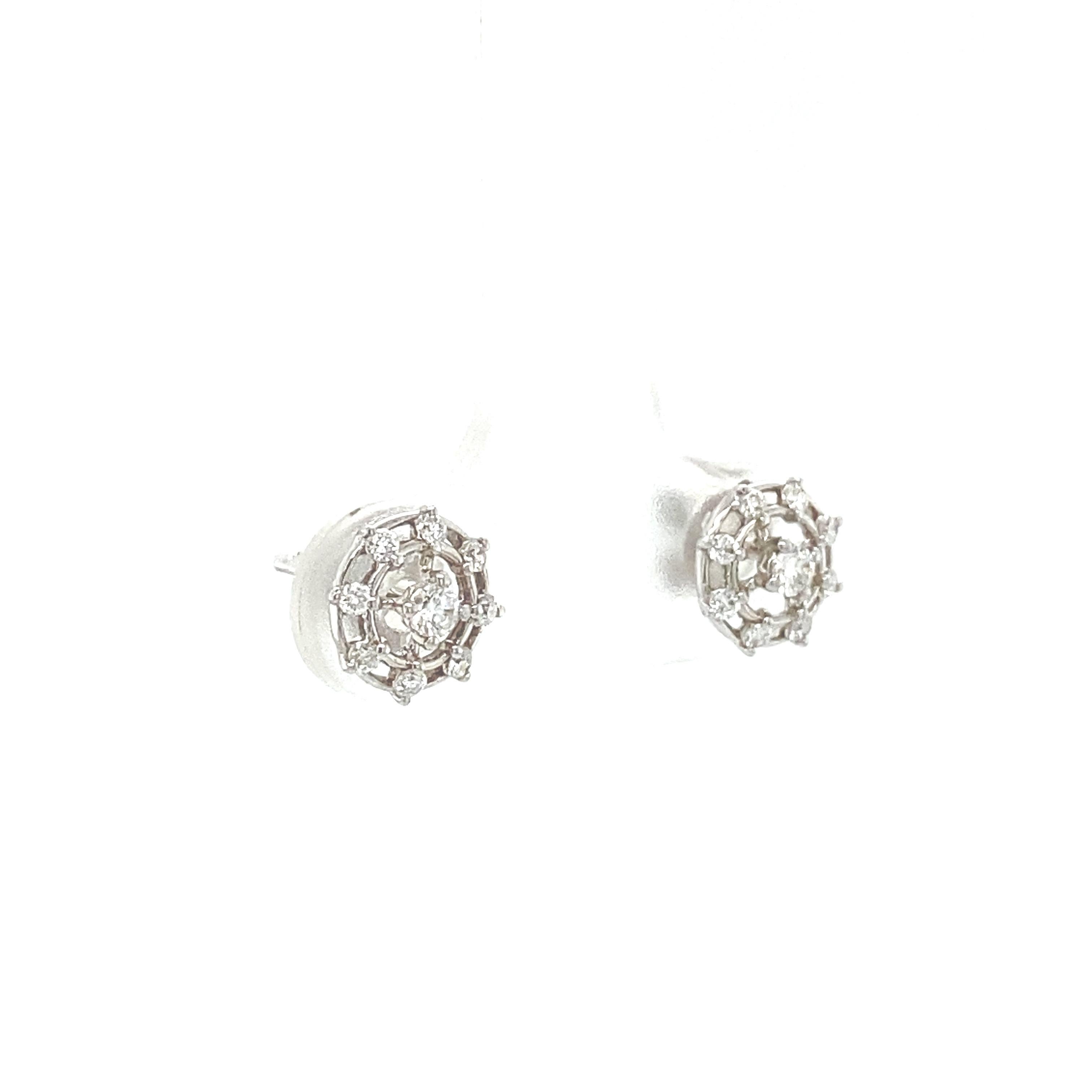 De las mujeres Pendientes de oro macizo de 14k con diamantes en forma de rueda para niños en venta