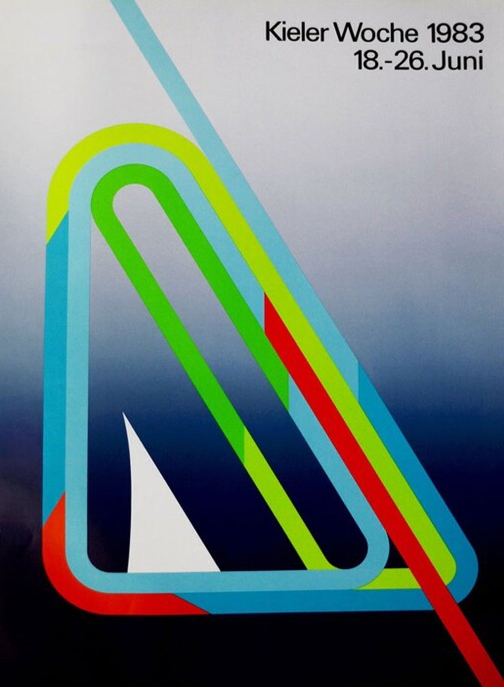Affiche originale de la Kieler Woche (Semaine de Kiel) par Lorli u. Ernst Junger, 1983