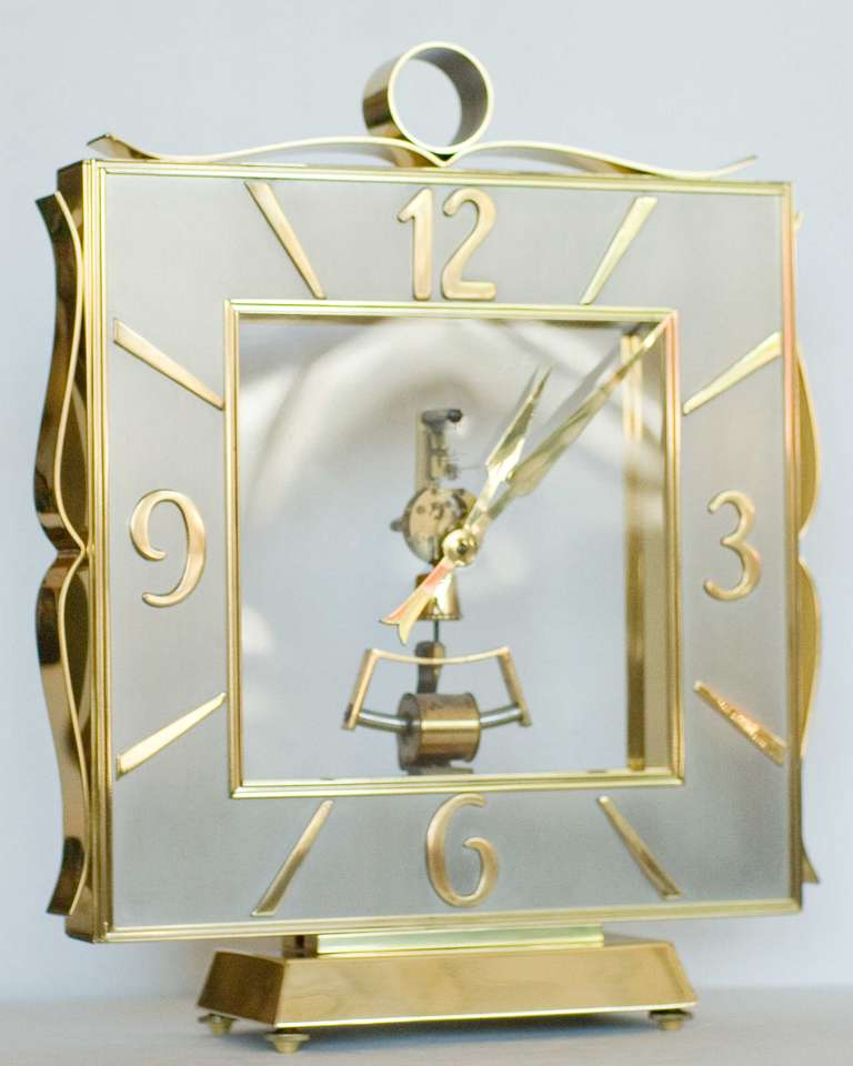 German Kieninger & Obergfell Brass Mantel Clock