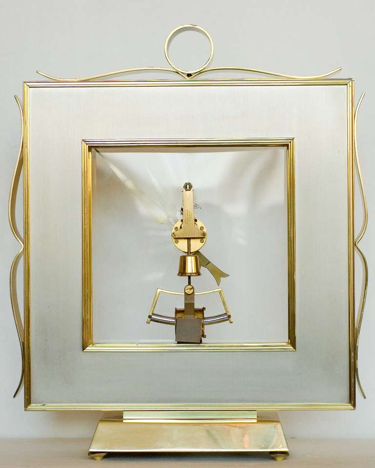 Mid-20th Century Kieninger & Obergfell Brass Mantel Clock