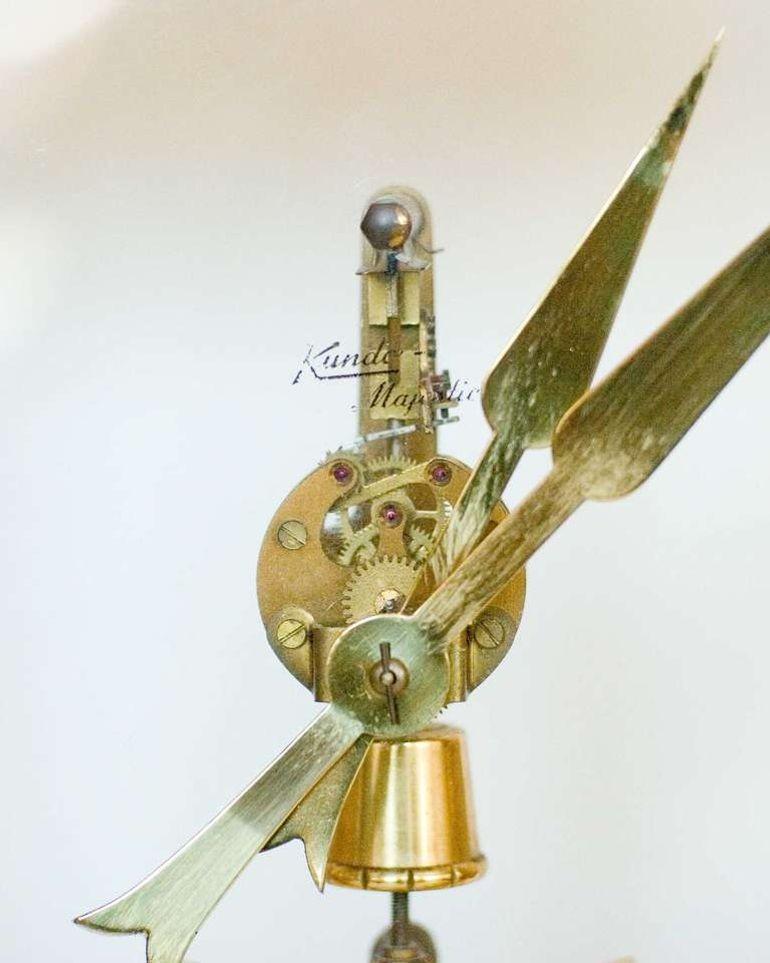 Kieninger & Obergfell German Regency Brass Mantel Clock For Sale 1