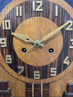 KIENZLE Art Deco Macassar Ebony and Oak Mantle Clock